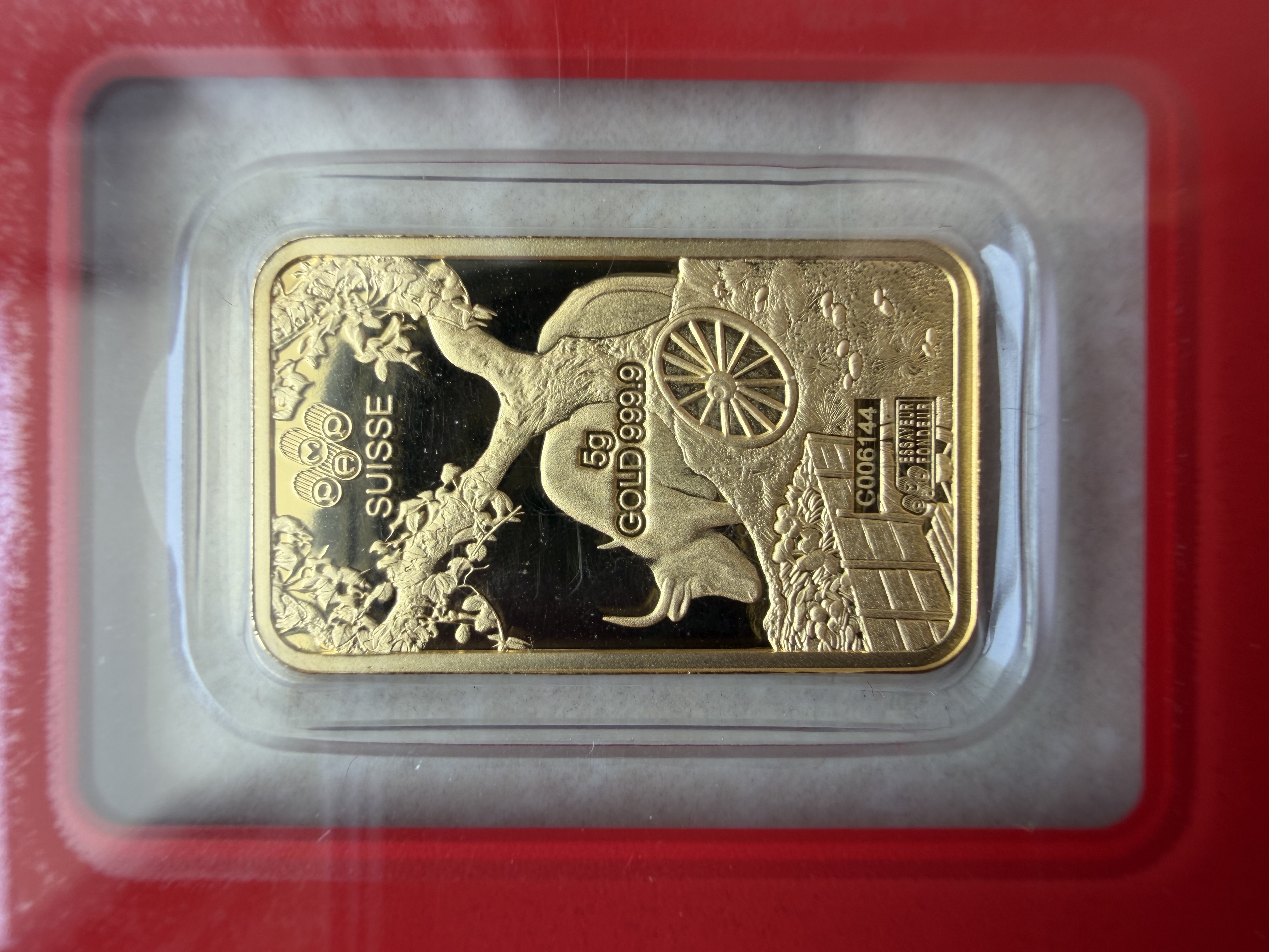 (SN 6144) PAMP Lunar Ox 2021 5g 🇨🇭Swiss Fine Gold Bar Emas 999.9 (No album) 生肖水牛
