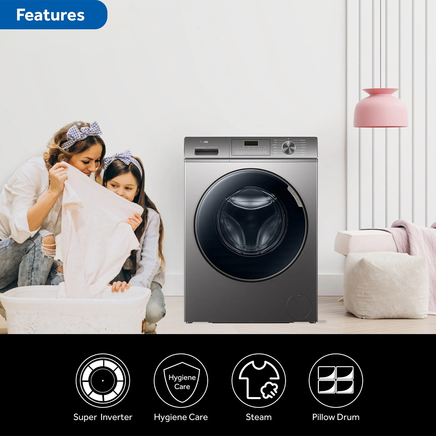 Haier 8kg Inverter Front Load Washer (HW80-BP1239S8)