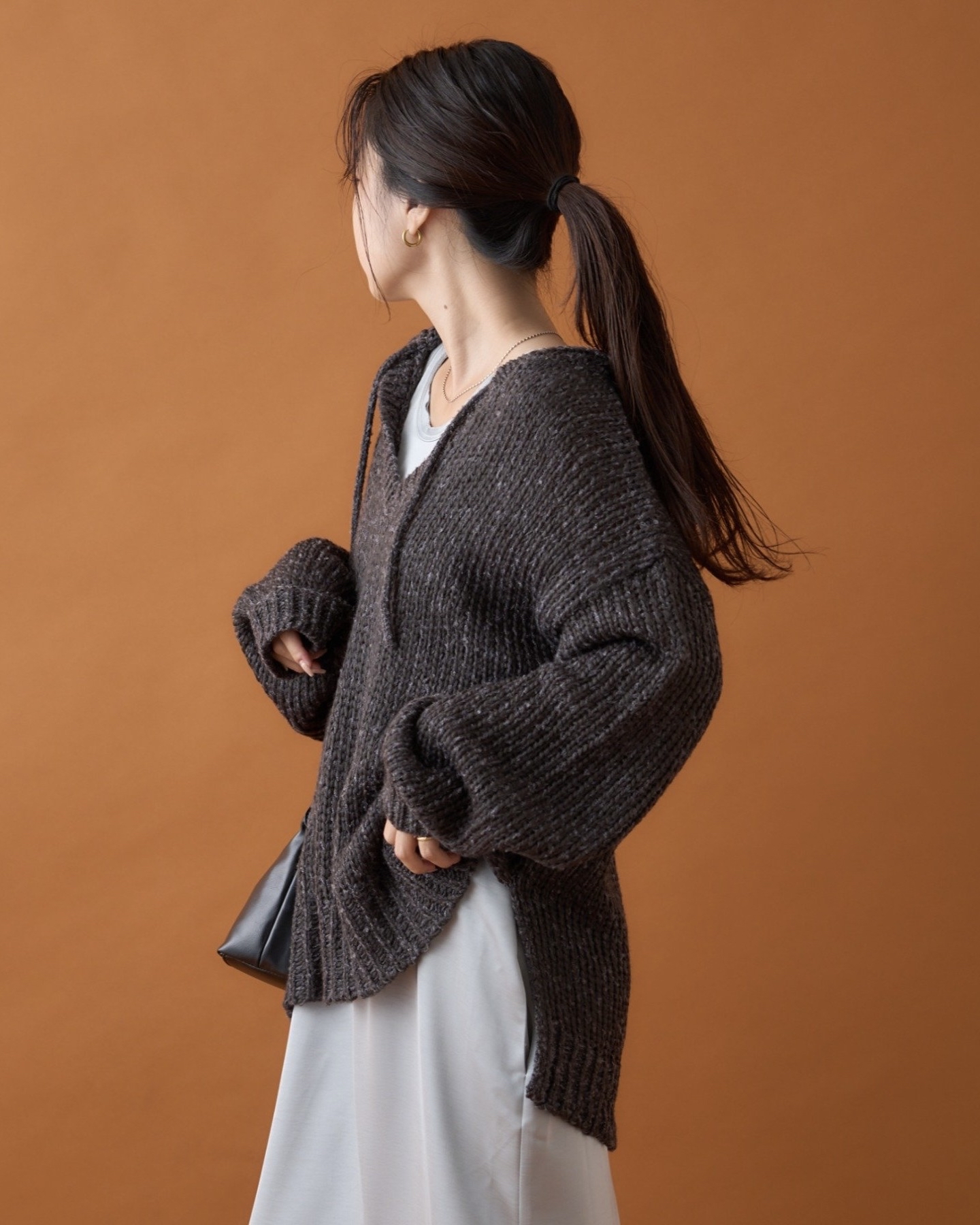 V領針織連帽上衣【JT022】