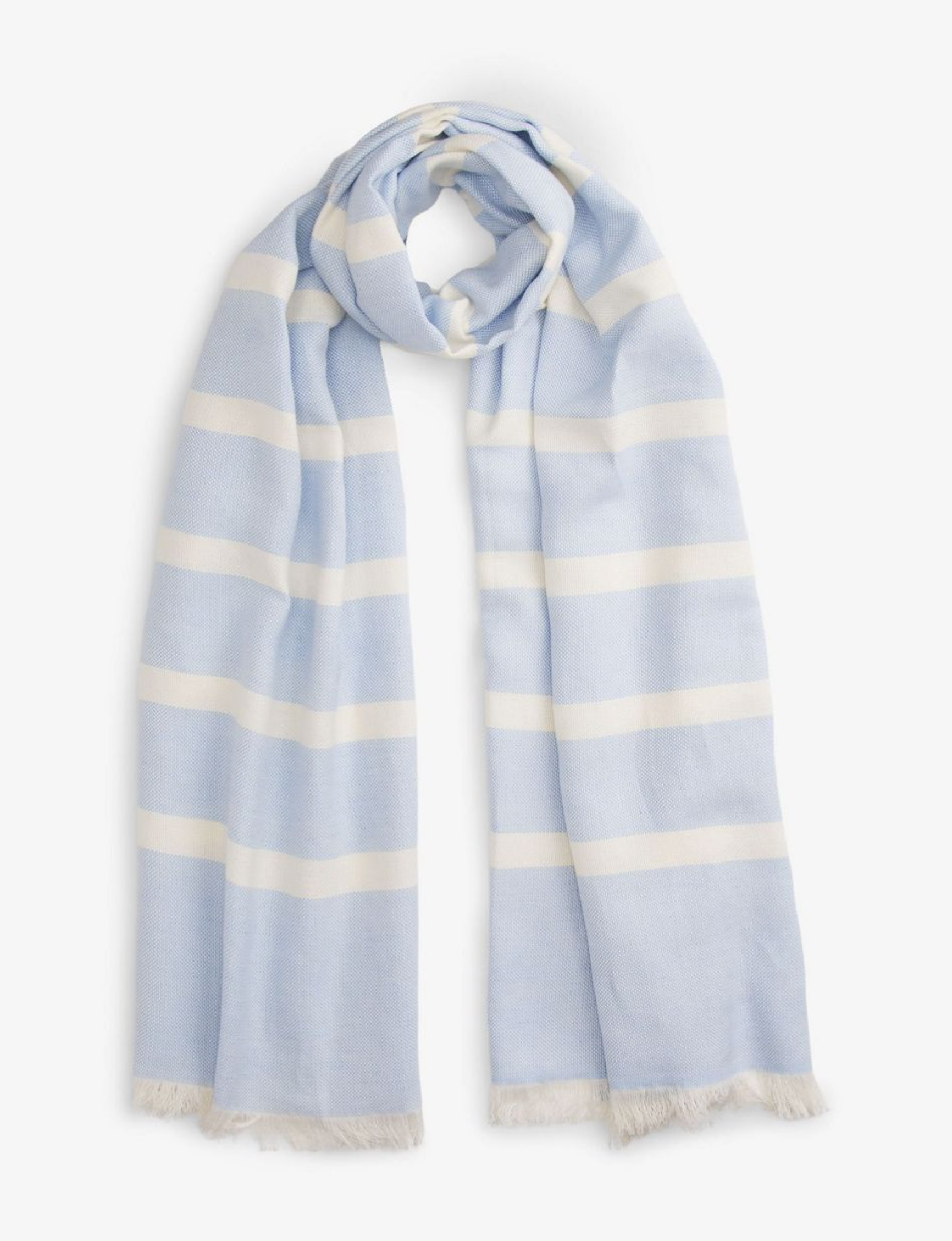 Tommy Hilfiger Striped Cotton Linen Blend Scarf  