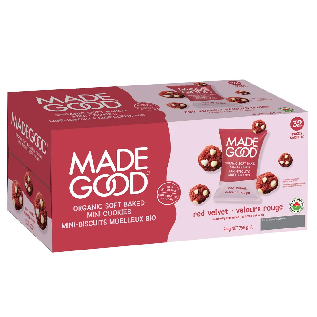 加拿大 Made Good Red Velvet Cookies 紅絲絨迷李曲奇 768g (一盒32包) 