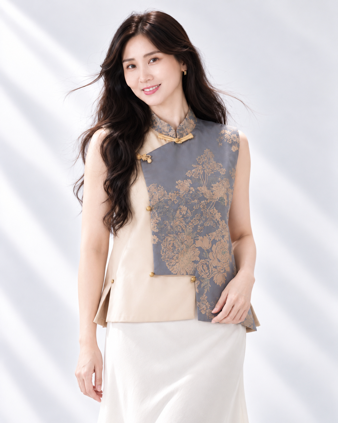 5143 Aurelia Jacquard Qipao Vest