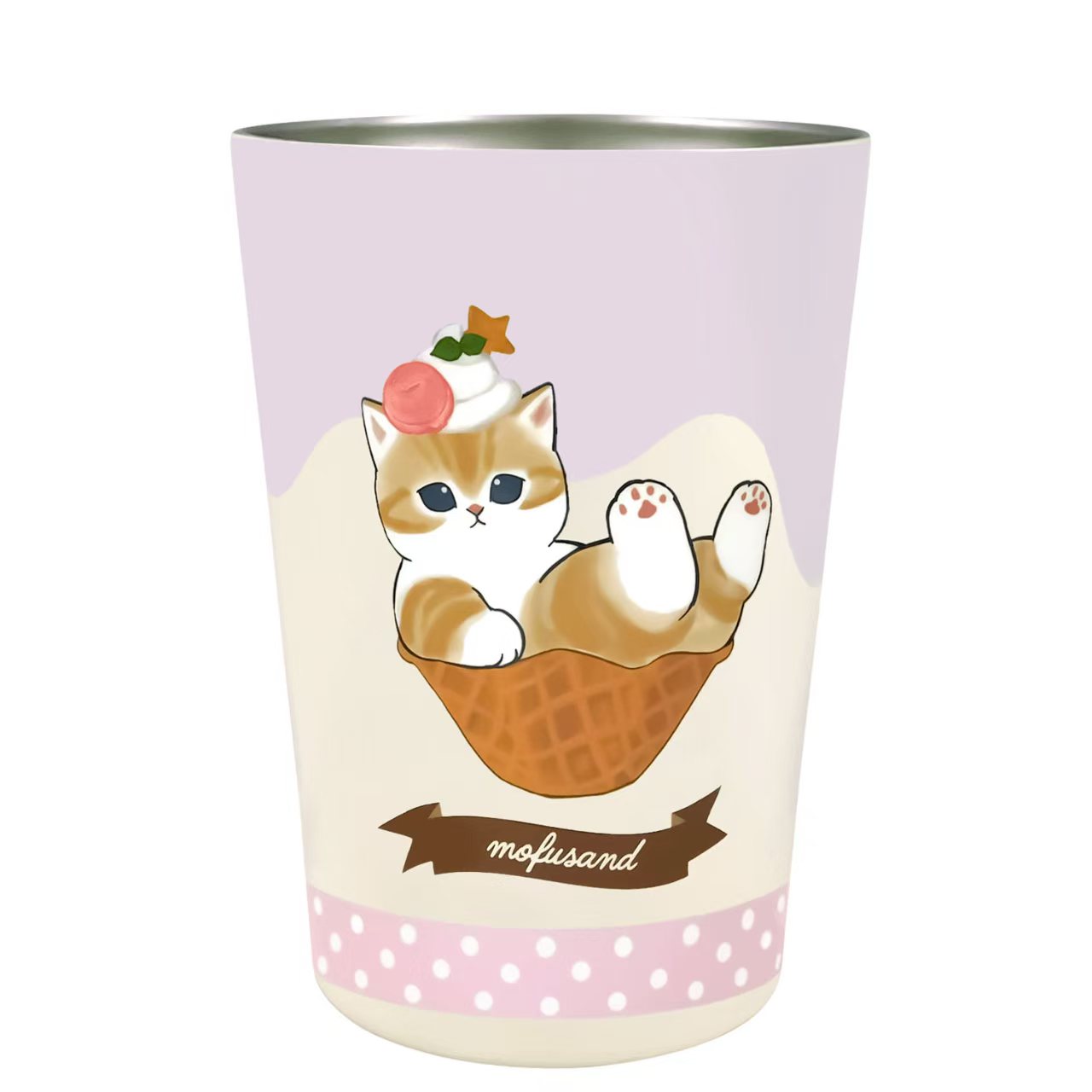 日本直送  mofusand 雙層真空保溫保冷杯 450ml (夏日雪糕系列)