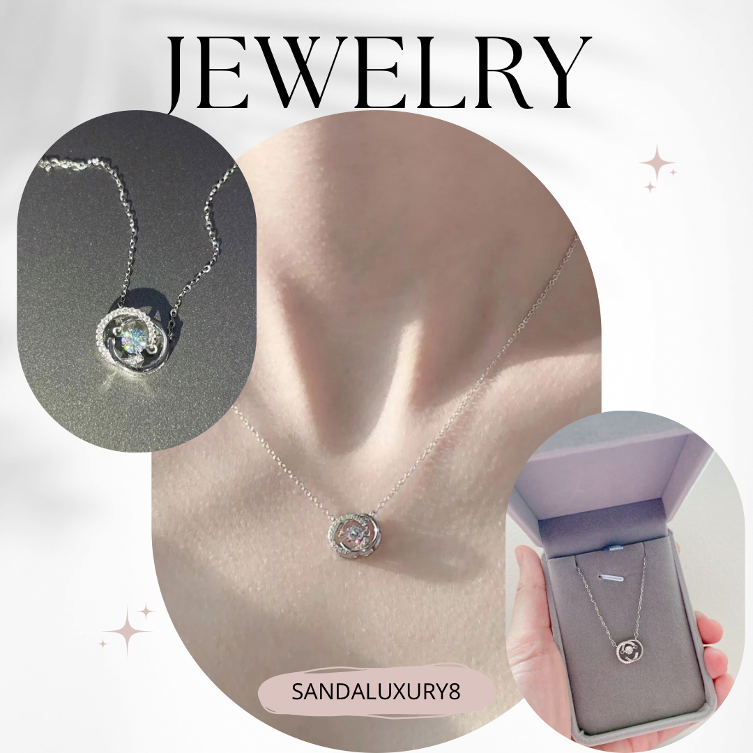 Delicate Silver Necklace with Sparkling Cubic Zirconia Pendant