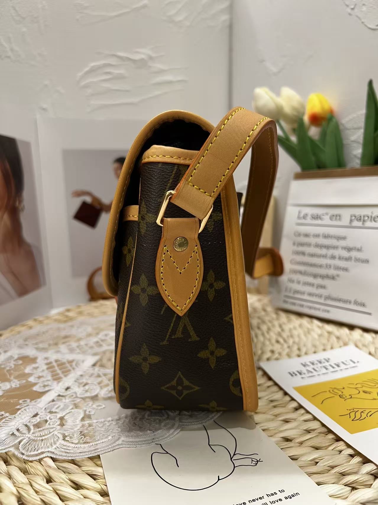 LV Monogram Satchel Messenger