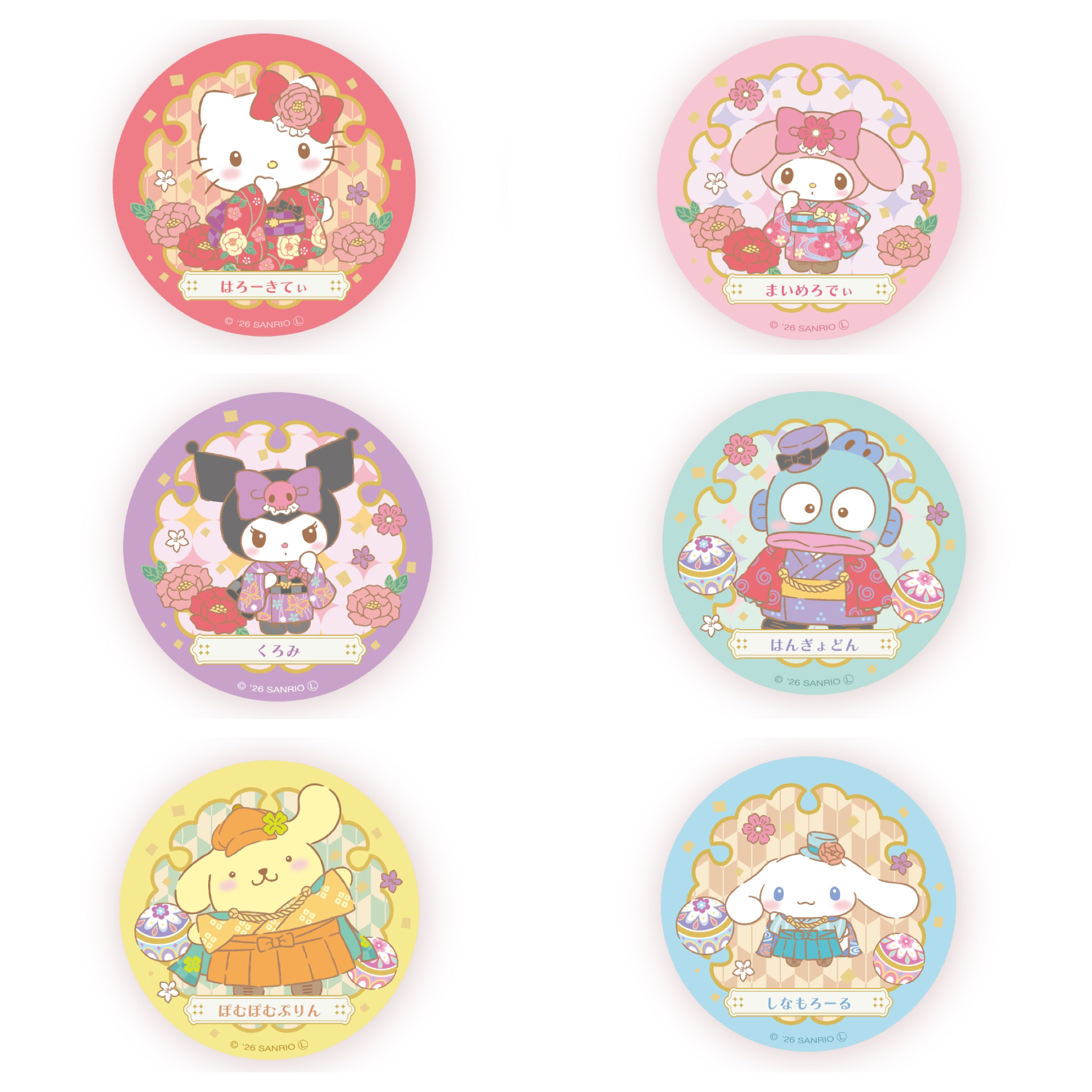 日本預訂📍日本Sanrio和風和服造型襟章 2026年2月下旬出貨