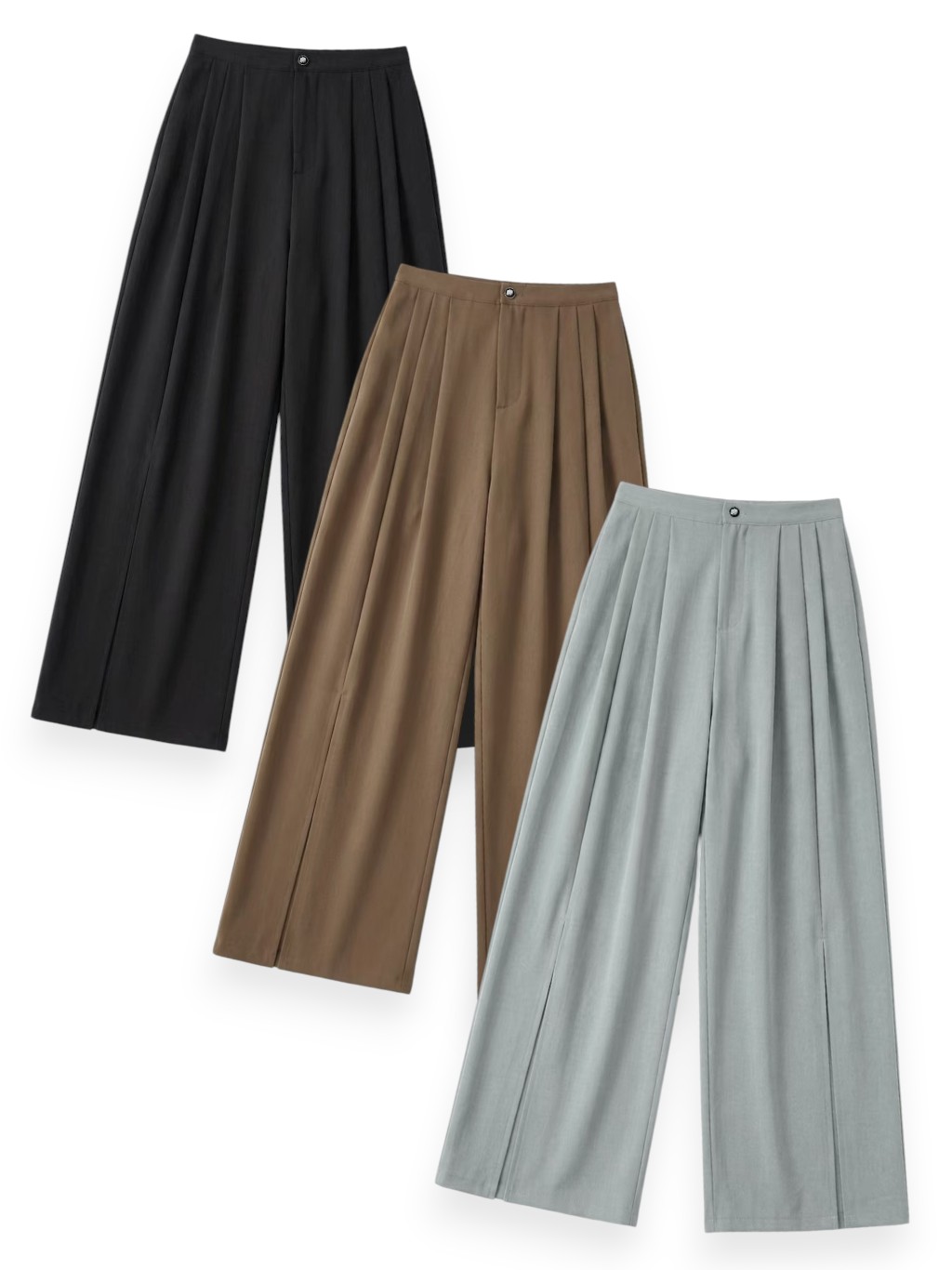 Front Slit Wide Leg Pants M244