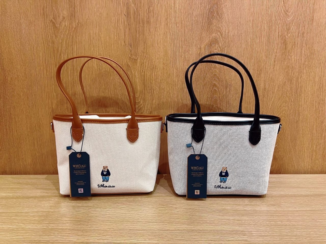 WHB26 WHO.A.U: Steve Canvas Bear Tote Bag