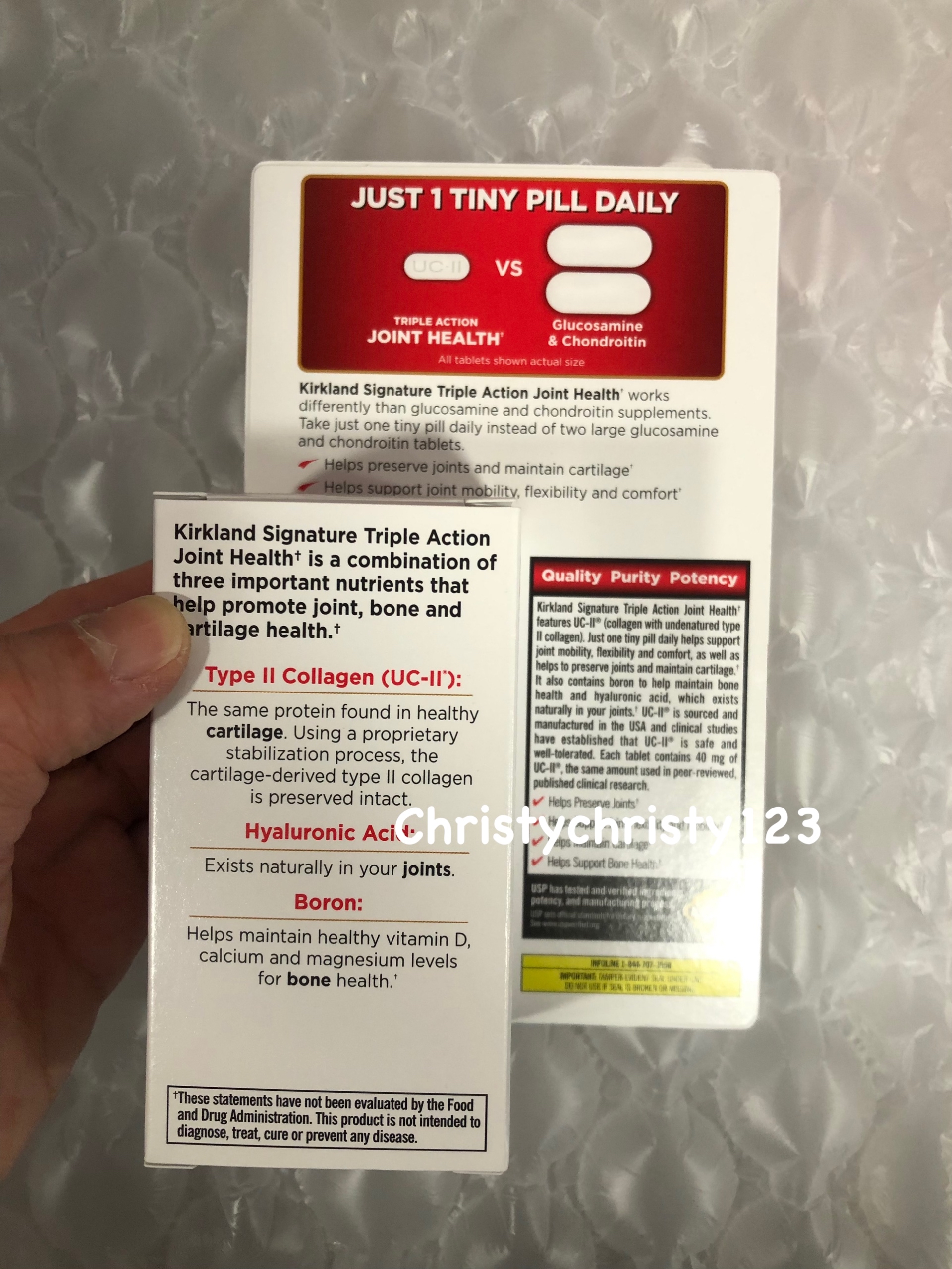 （新包裝 110粒) ~Kirkland 三倍關節配方- UC-II膠原蛋白+透明質酸 (Kirkland Triple Action Joint Health) 