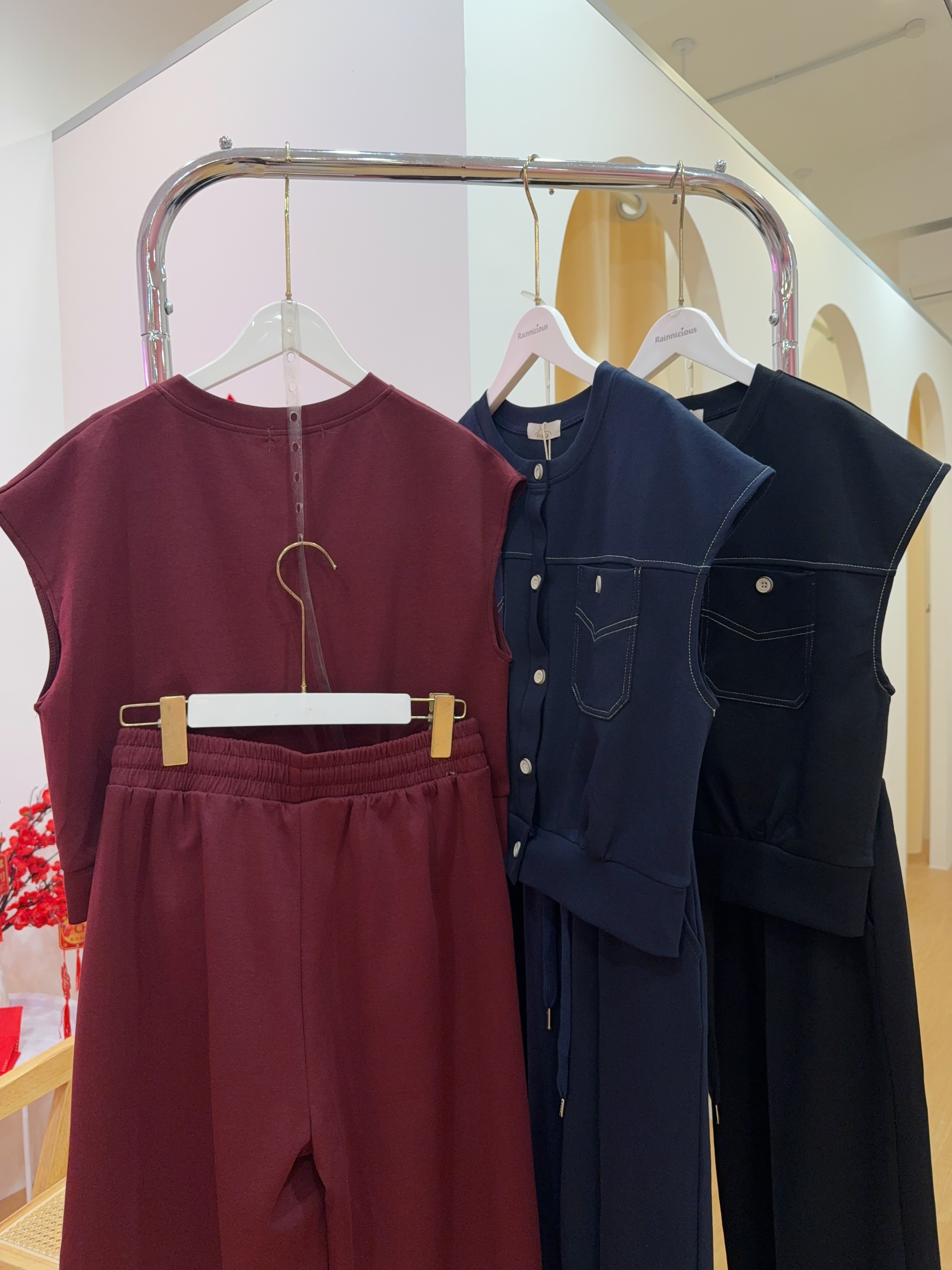 休闲排扣飞袖上衣+阔腿长裤 两件套R2936