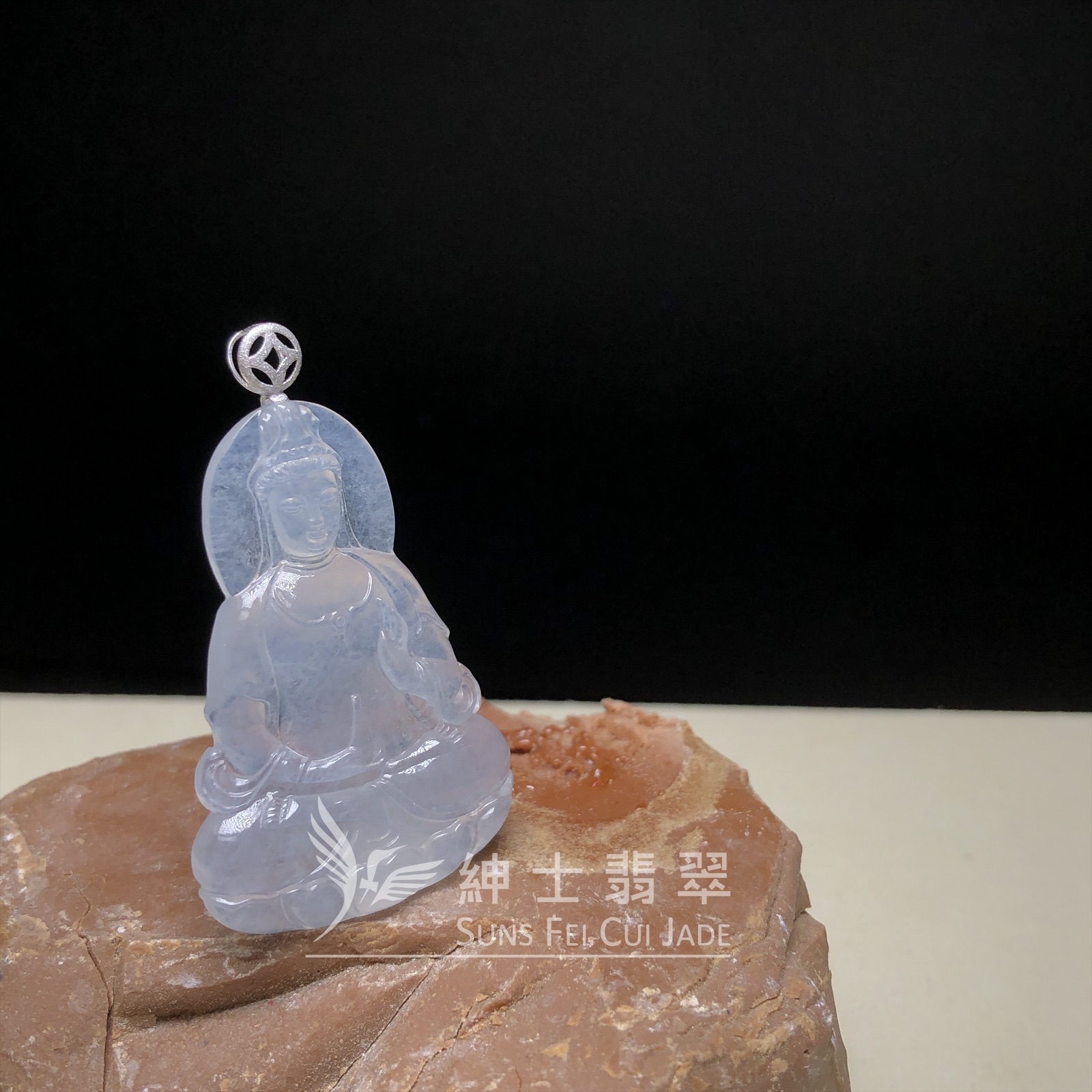 YK00021  冰種觀音連18 K金頭  