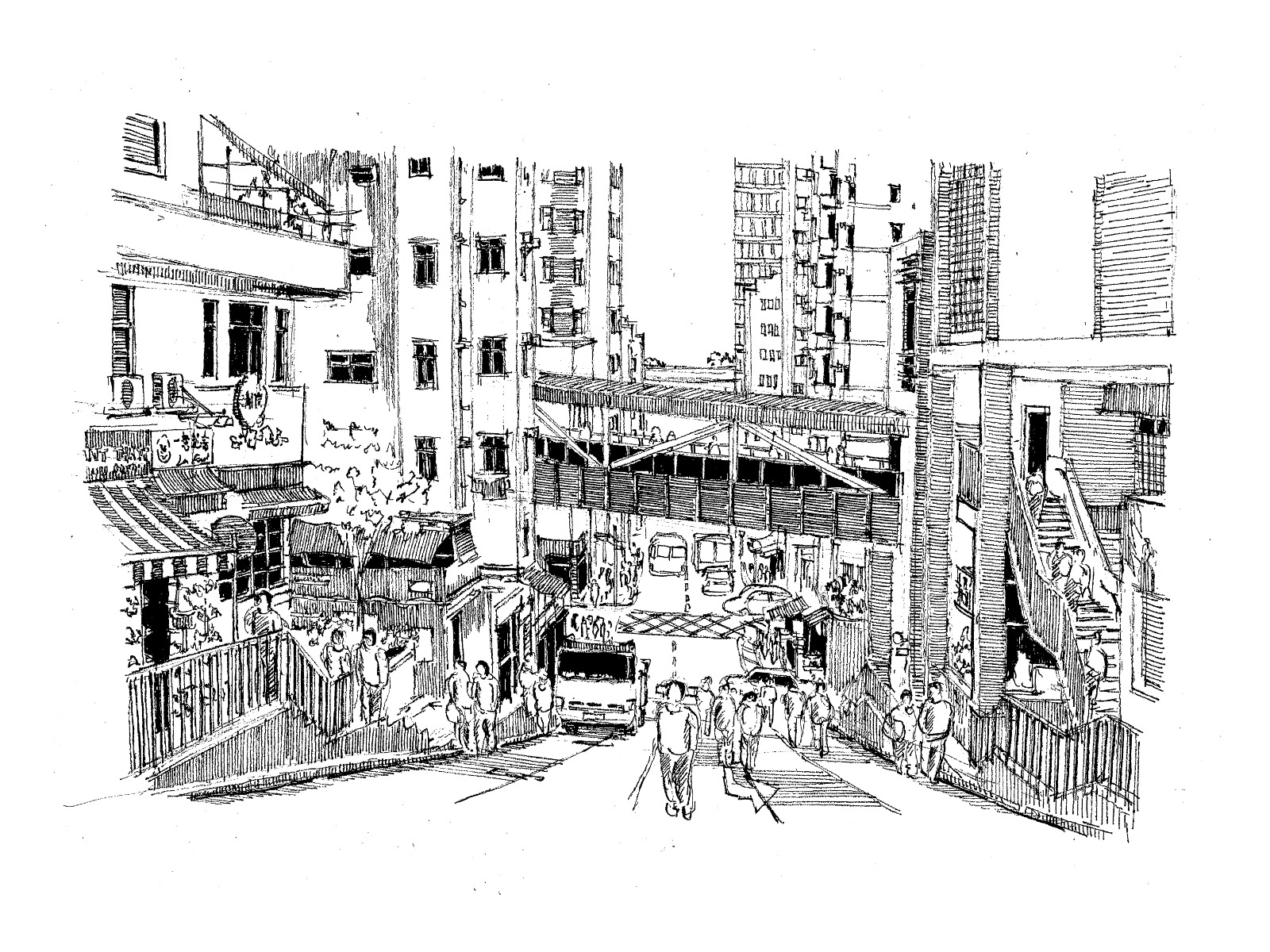 [ORIGINAL ART] Kennedy Town Centre Street- Michael Kan (A4)