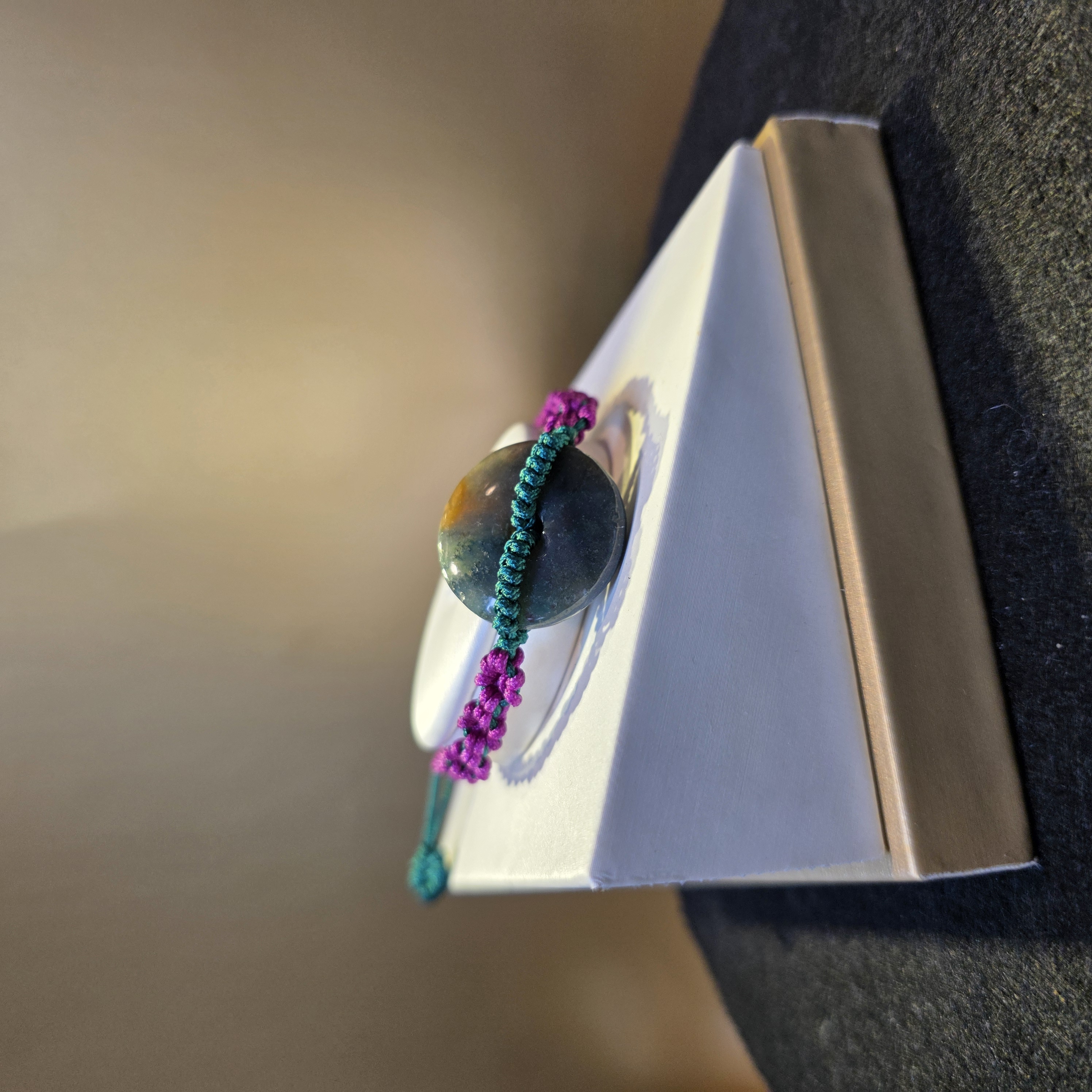 瑪瑙平安扣織繩手鏈