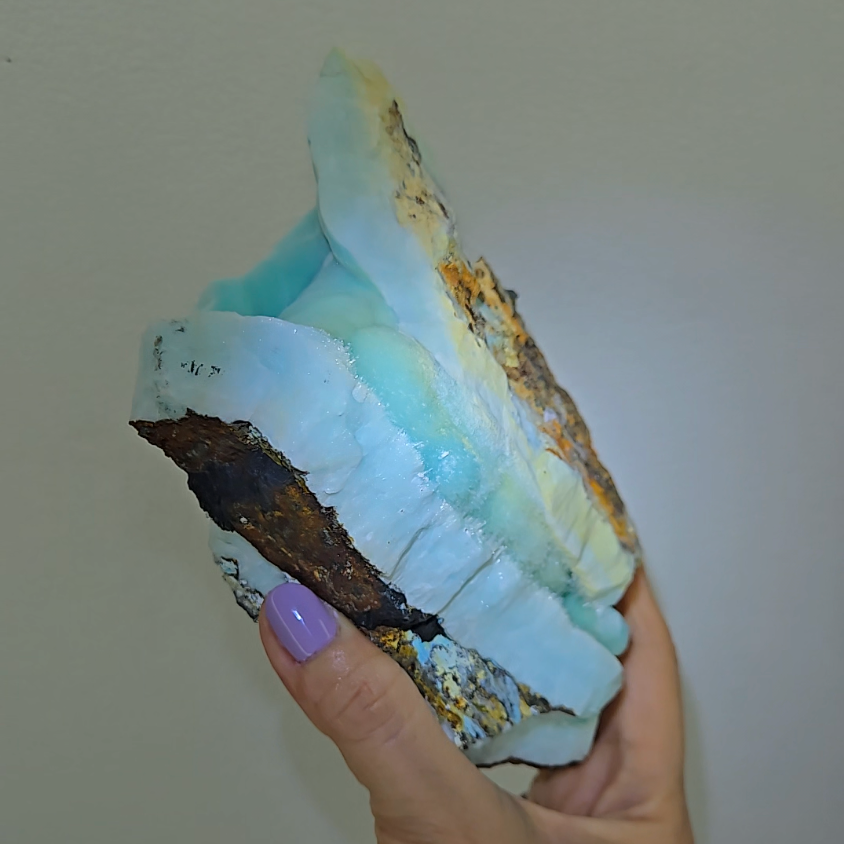 Blue aragonite with botryoidal bubble formations - AR57