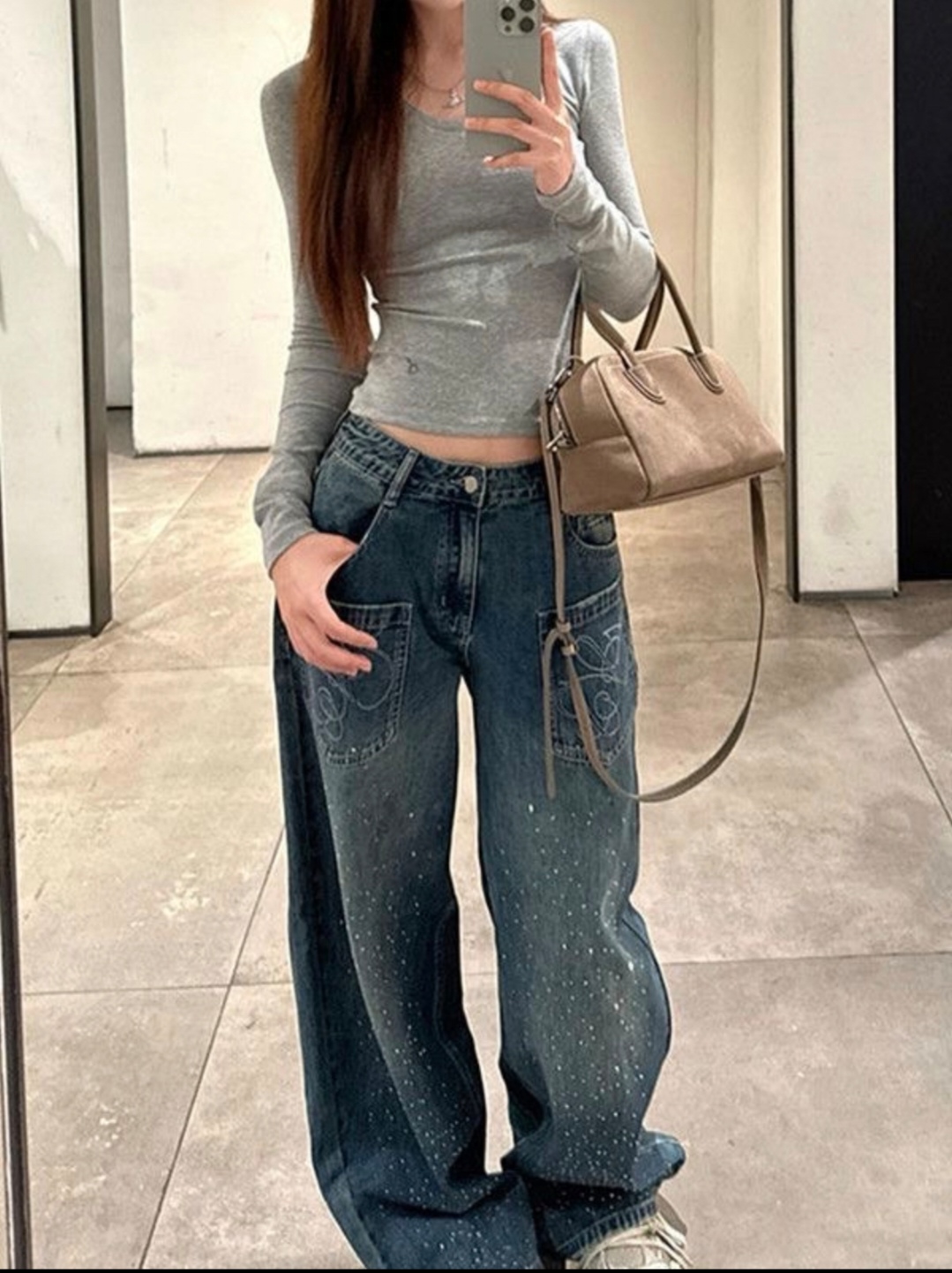 PT235水钻辣妹牛仔裤