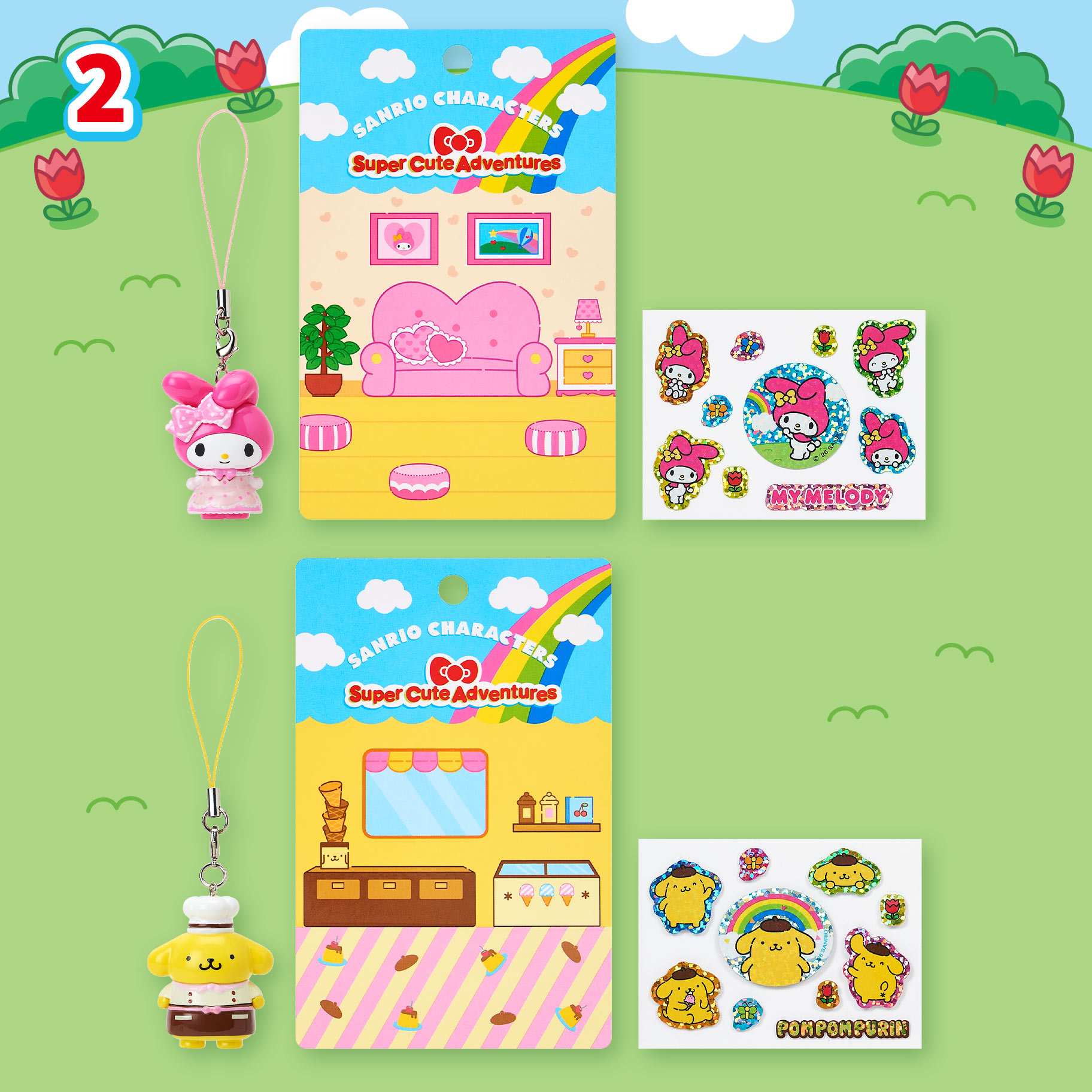 🎀【預訂】 Kitty & Friends 超可愛冒險 公仔掛飾 & 貼紙 M/ P