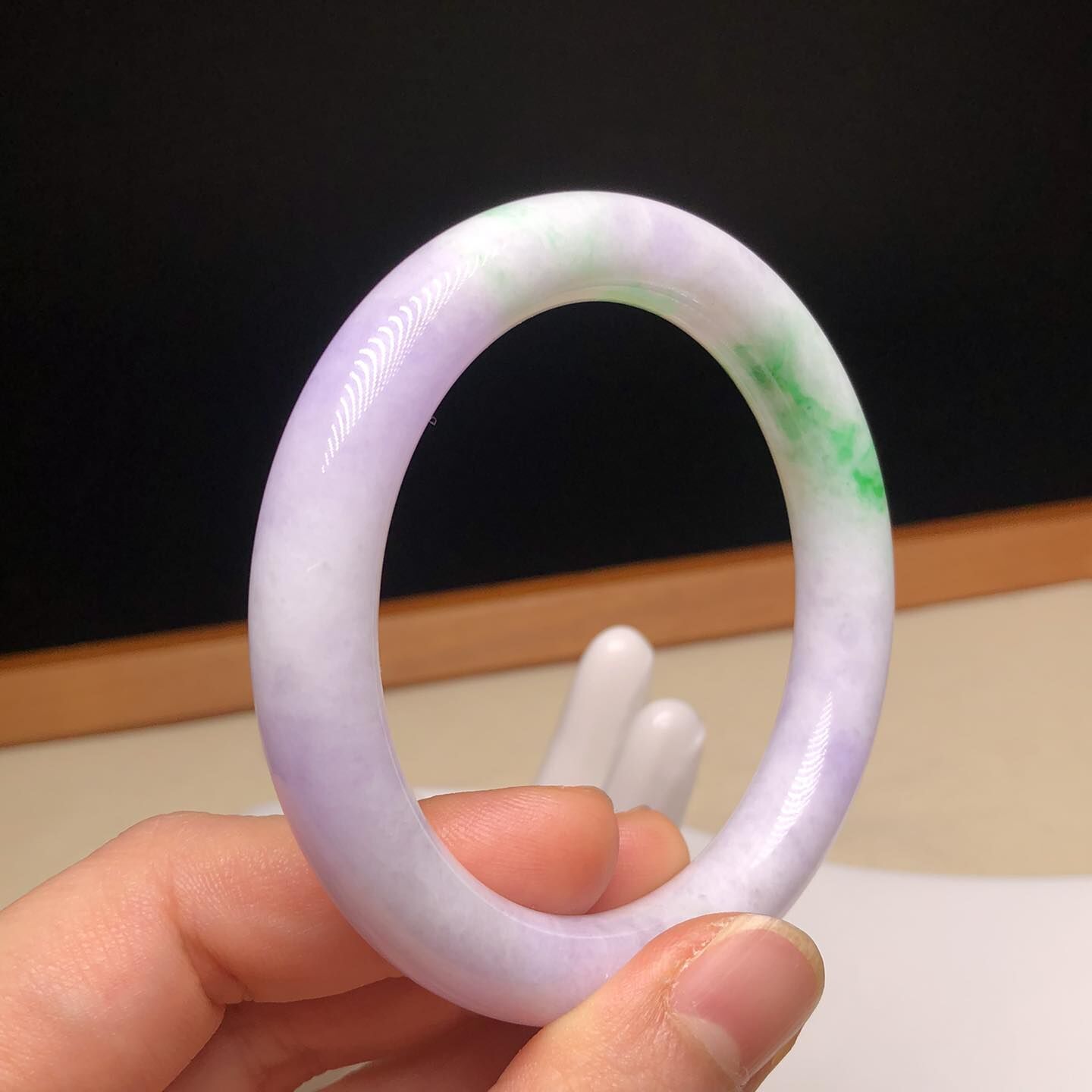 紫底飄翠手鐲55.3mm