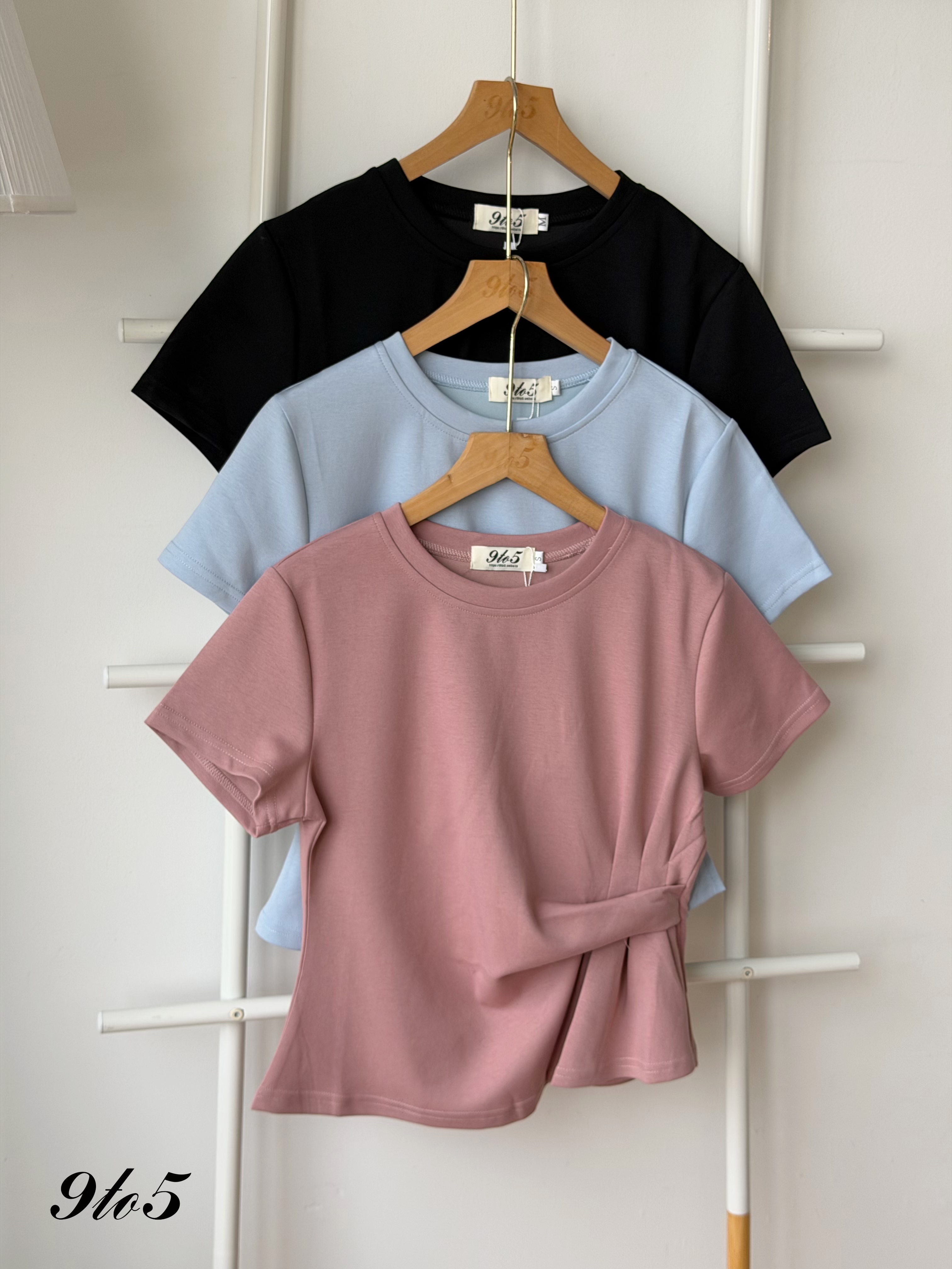 T4460 Side Ruched Peplum Top - 3 Colors 