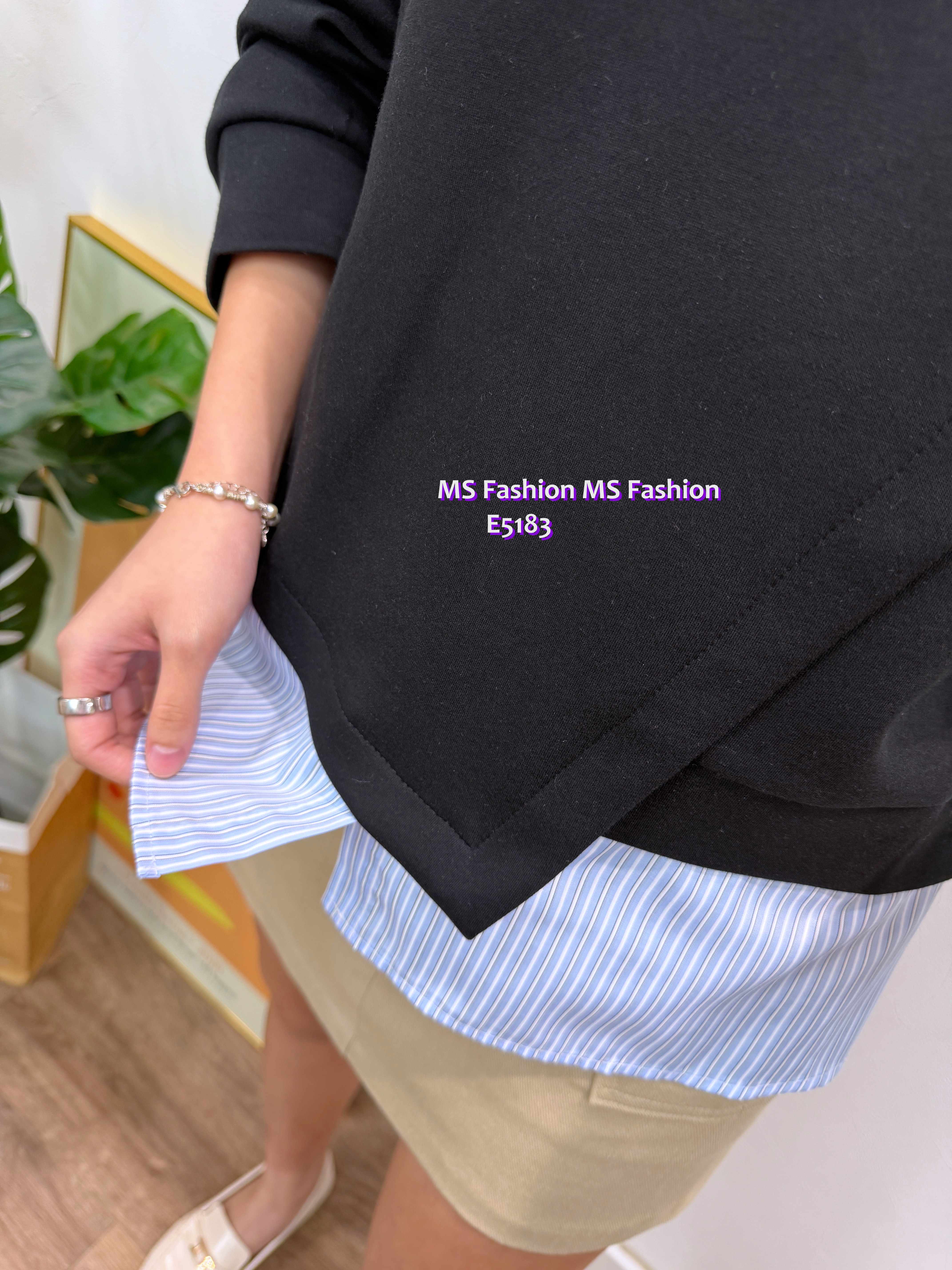 E5183 拼條子pattern top