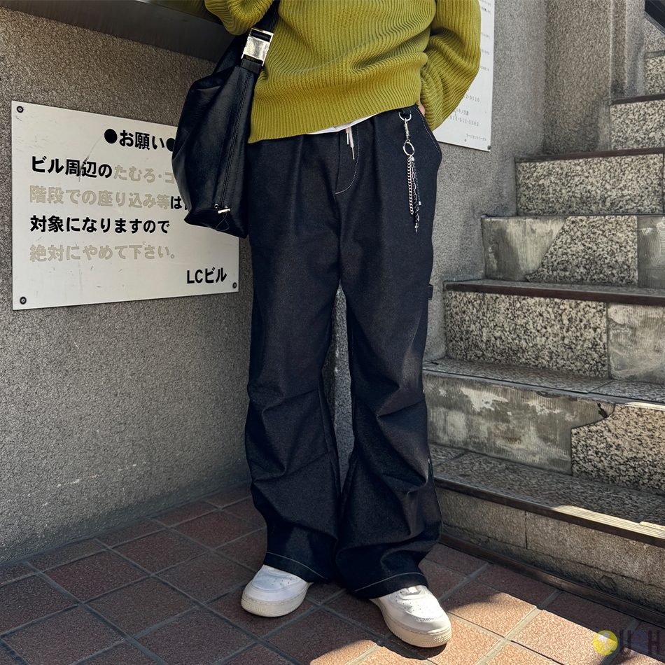 【100%保證韓國直送】立體鉚釘不褪色工裝降落傘寬褲 (防縮加工) [3 color] RF1229882