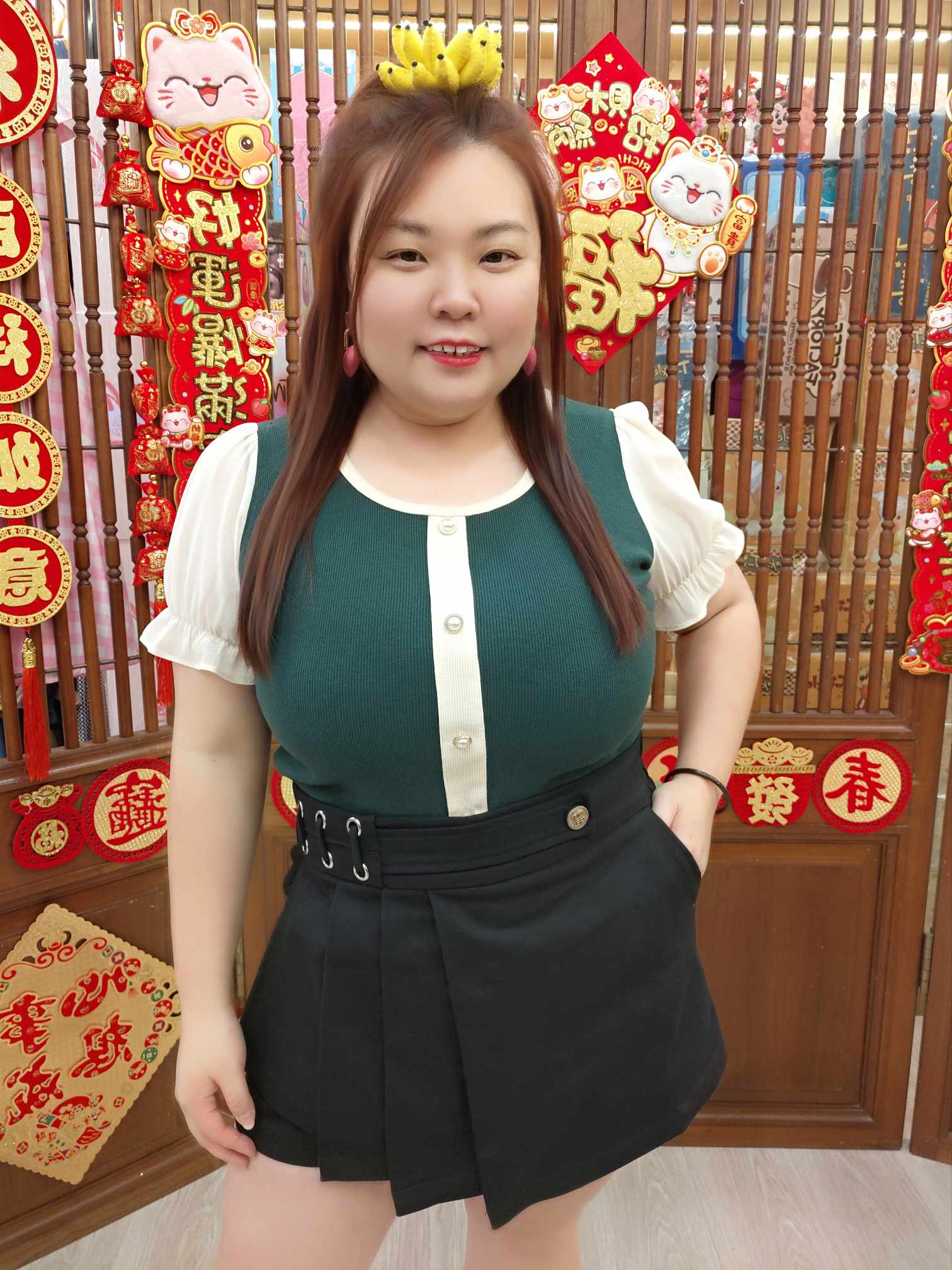 NBC07 TW#3860A 设计款泡泡袖上衣