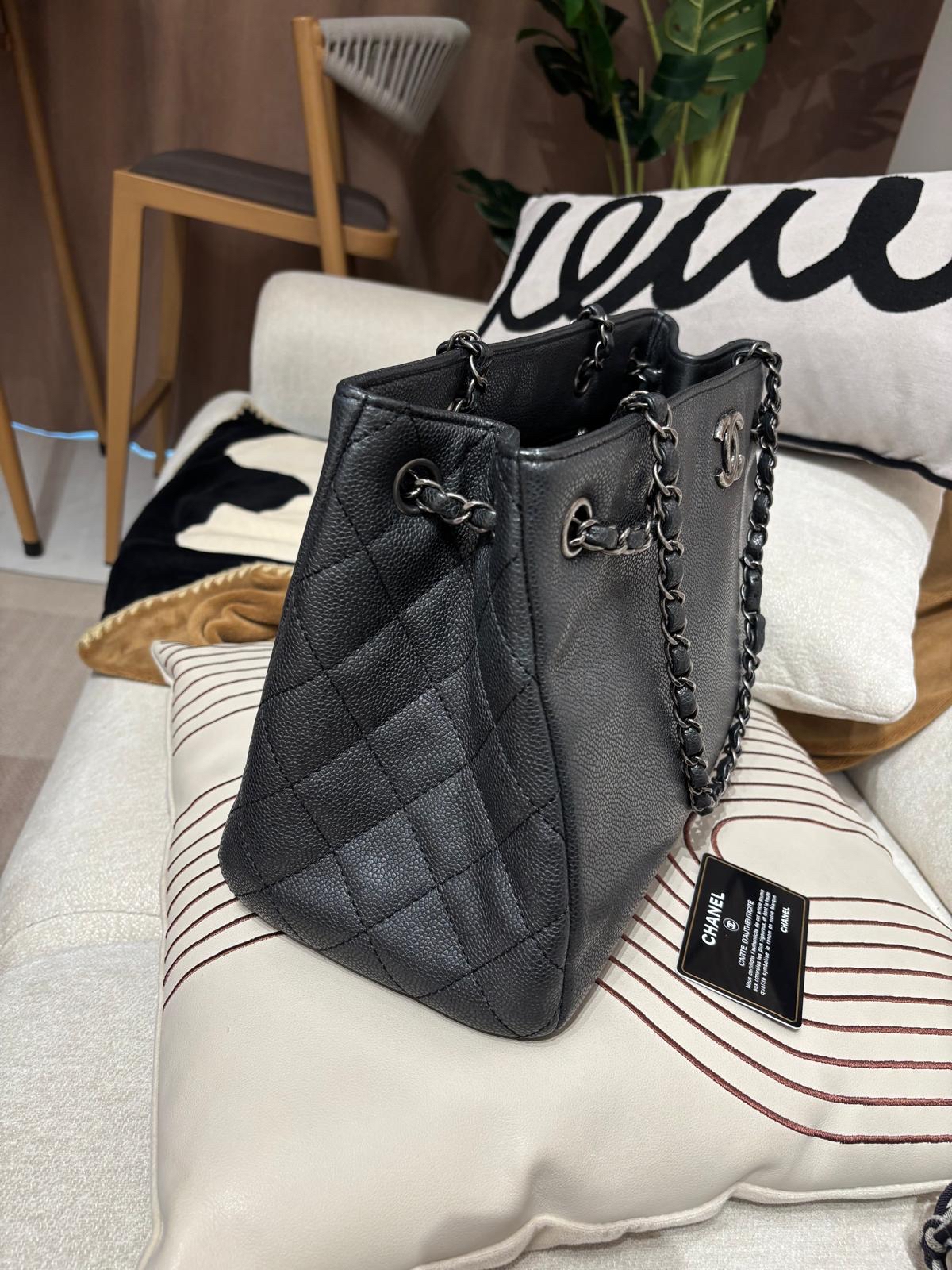 Chanel chain tote bag Caviar Skin grey 100%Authentic,95%new ✅22card✅dust bag 