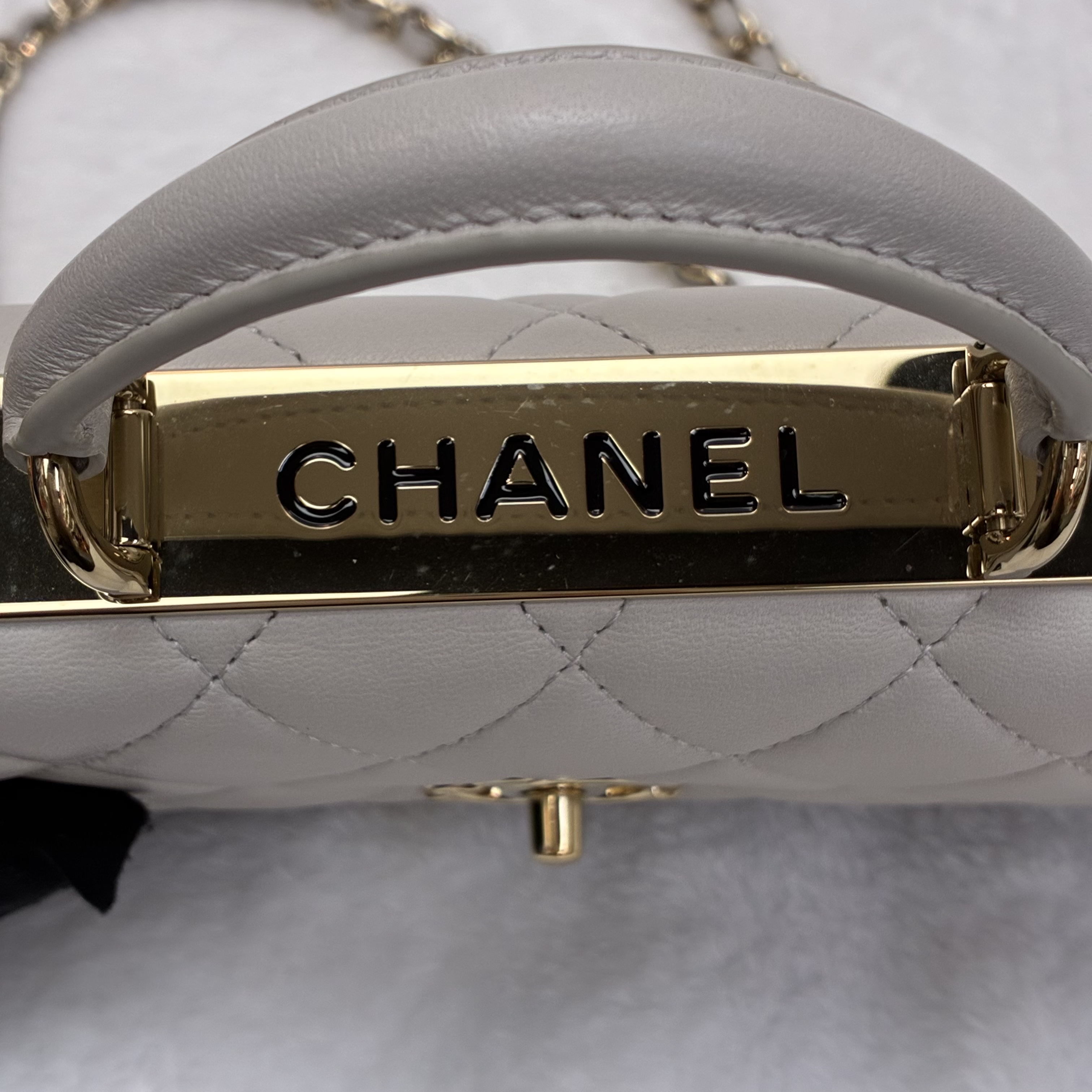 full set Chanel trendy cc 手柄woc 淺灰色羊皮 溫柔風🤍