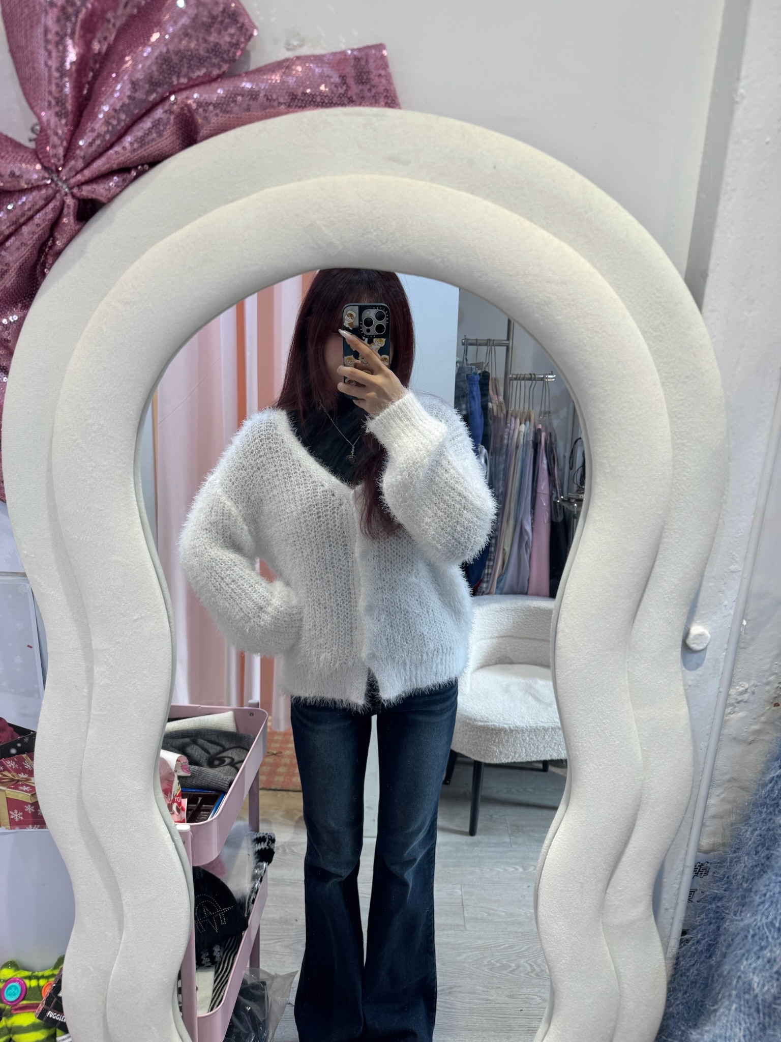 韓國棉花糖毛毛針織毛衣外套(多色）