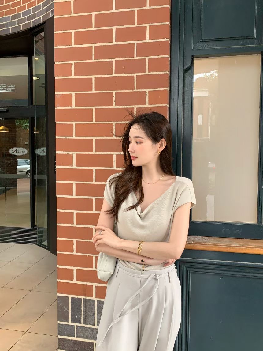 ♥︎氣質冰絲Draped top