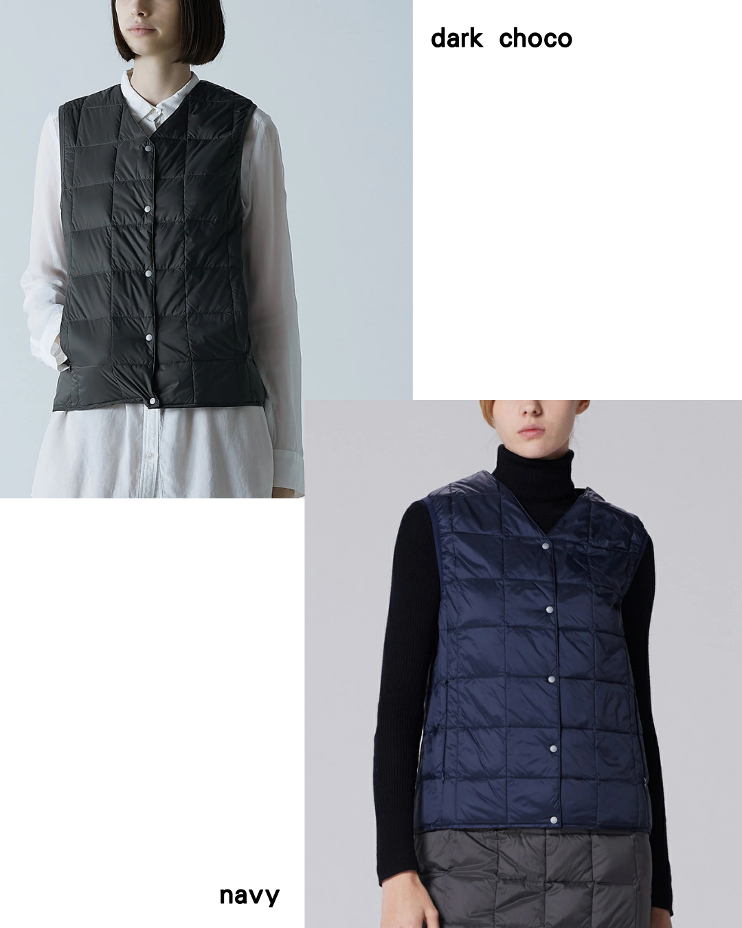 日本代購【 2026年秋冬新產色 日本直送 TAION 女裝經典V領內膽羽絨背心 TAION Women Basic V-Neck Button Inner Down Vest (TAION-W001) 】