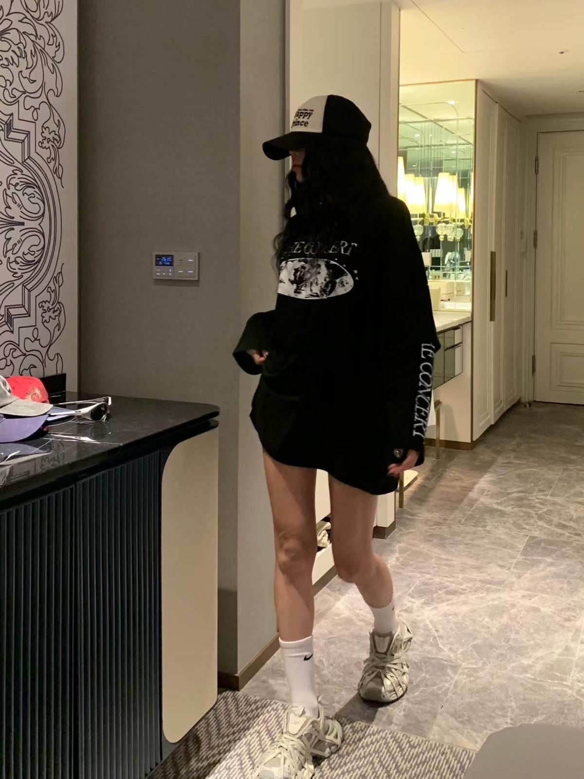 I73 假兩件Print Tee