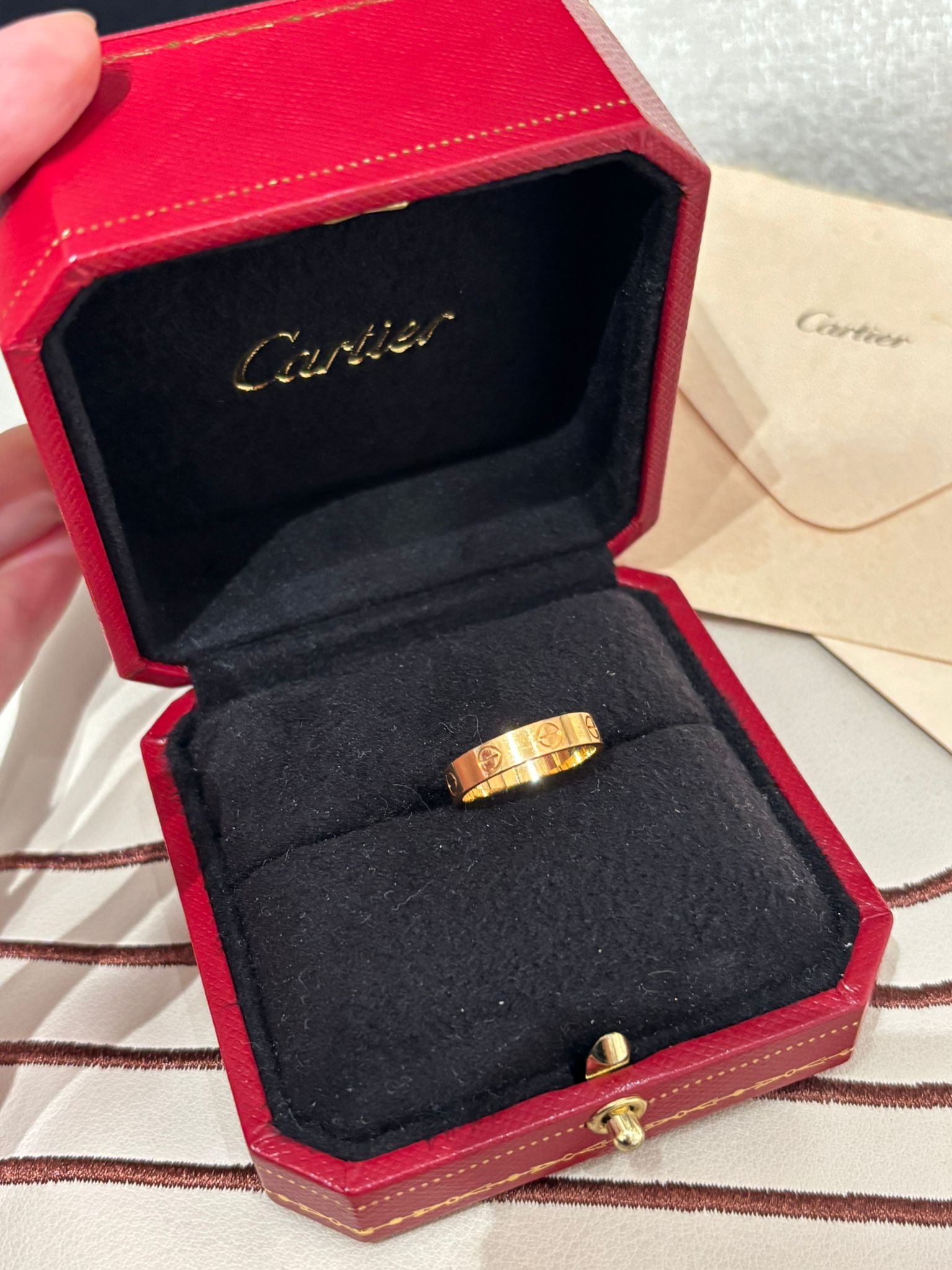 Cartier love ring 750 18k玫瑰金戒指 Size: 50 100%Authentic,98%new ✅2017 certificate✅box