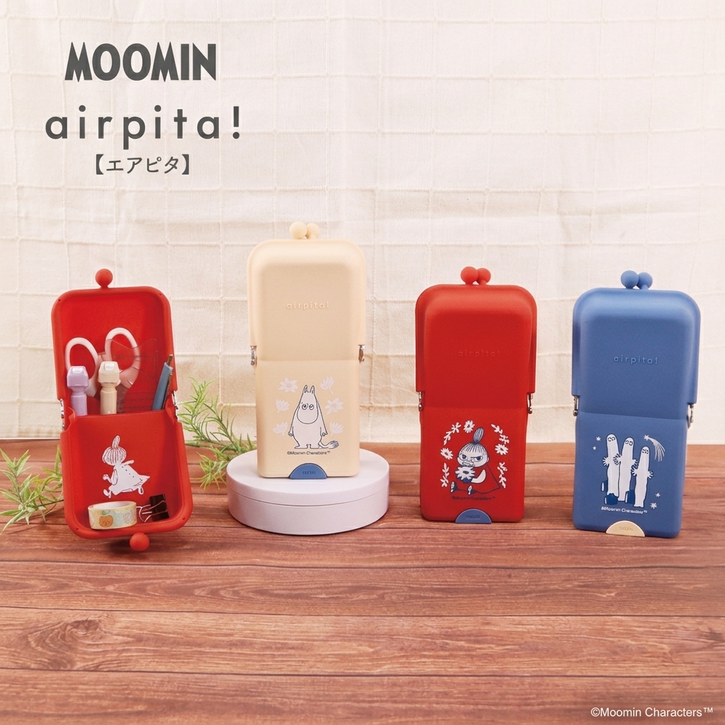 日本直送 Moomin 姆明角色 AirPita 站立式防傾倒筆袋