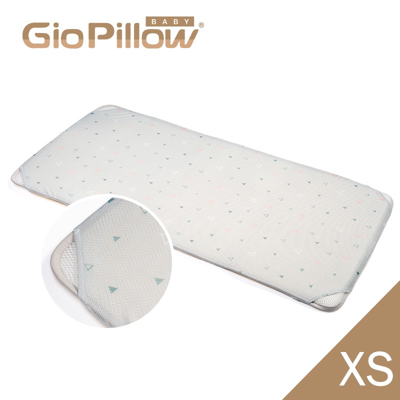 GIO 二合一超透氣有機棉床墊 XS (三角灰綠色)_GPKXS003