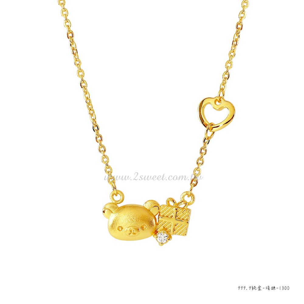 📦訂購 台灣代購 2sweet 甜蜜約定 Rilakkuma 鬆弛熊 純金頸鏈