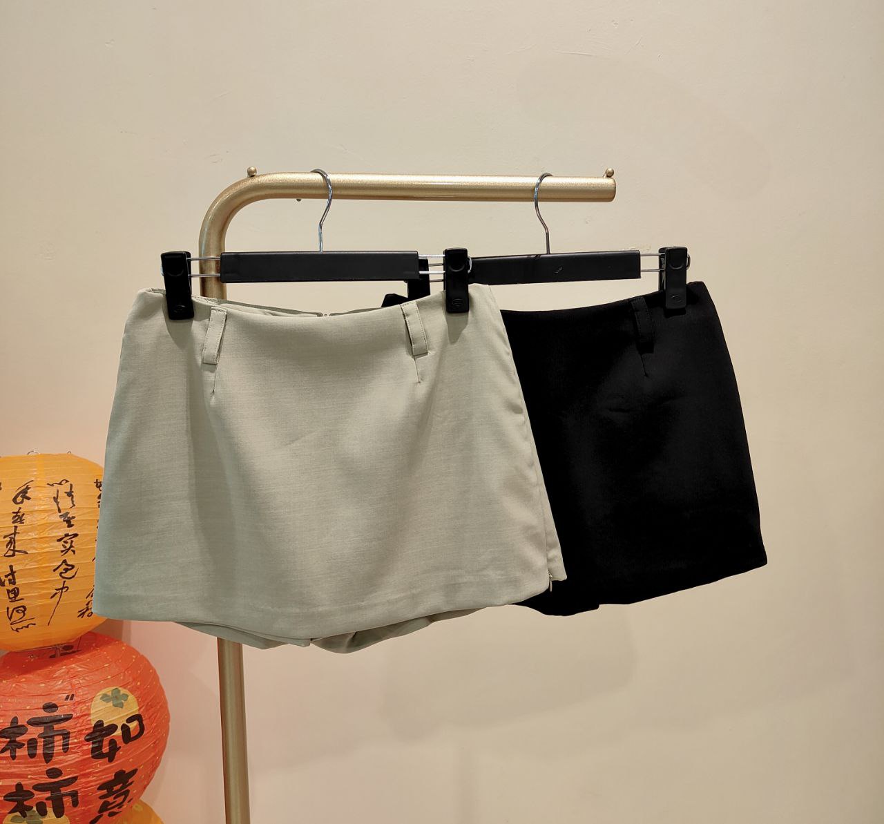 两侧拉链百塔裤裙 1391