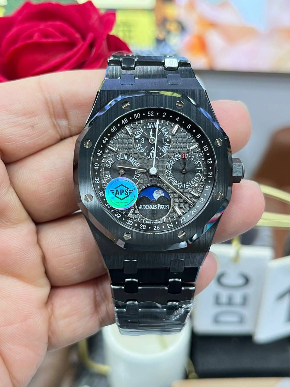 🚀爱彼黑陶瓷26579真月相 皇家橡树/41mm*10.5mm/5134一体机💯