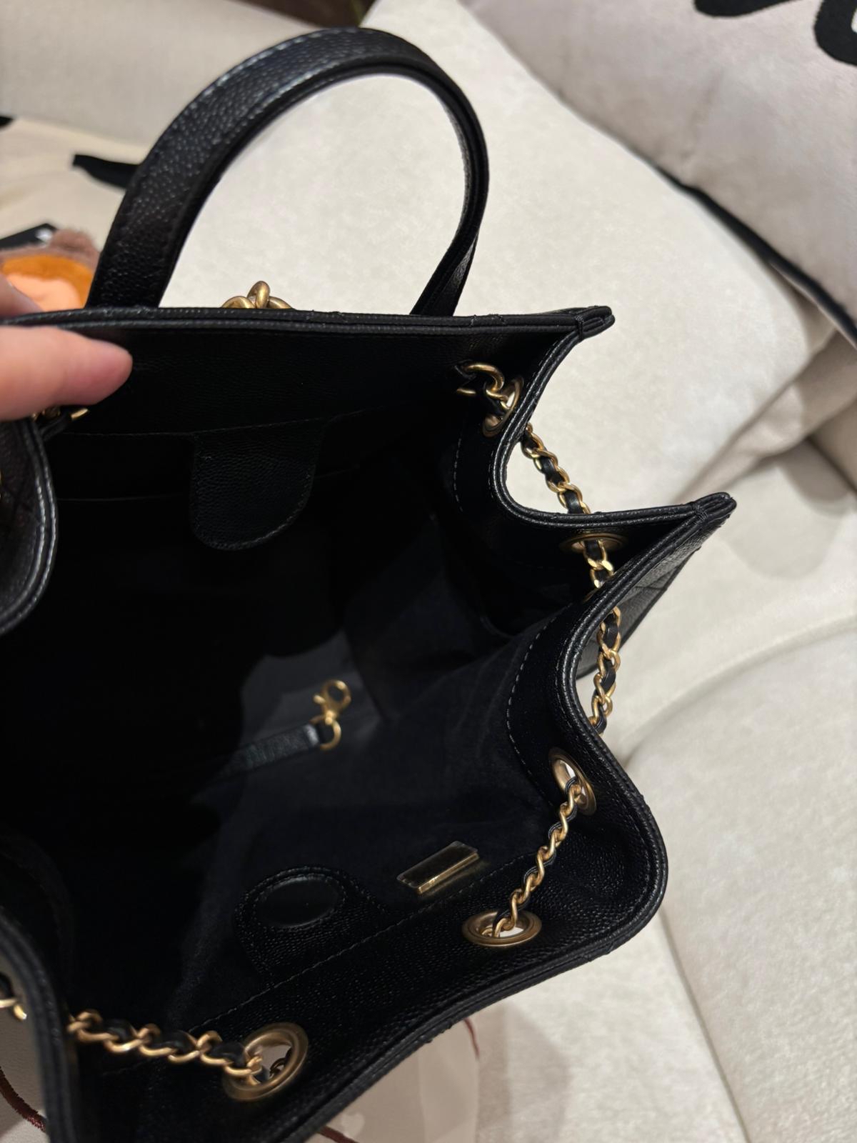 Chanel 25 Backpack 黑色荔枝牛皮金扣 100%Authentic, 98%New ✅晶片✅Dust bag