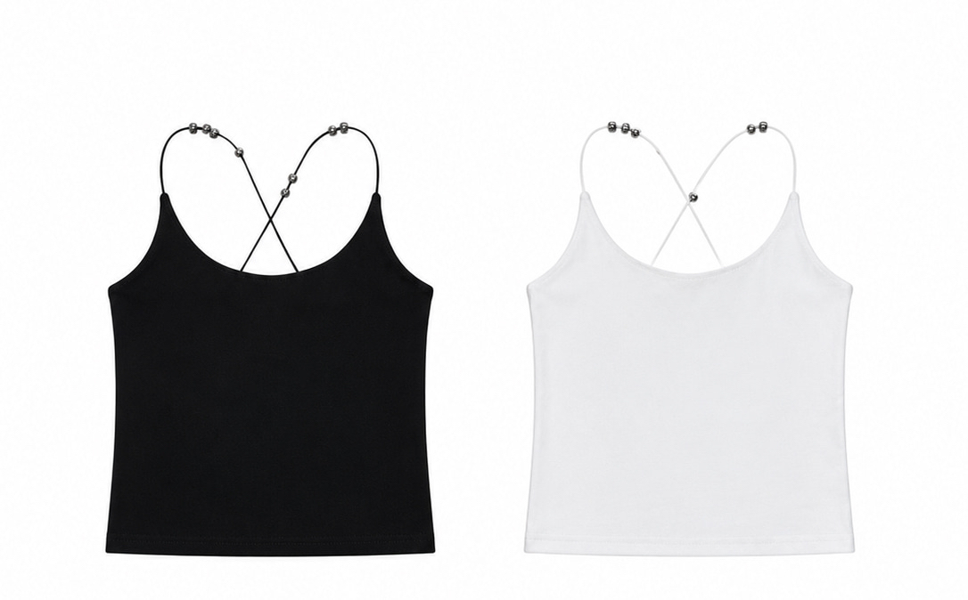 Beaded Strap Cross Back Cami