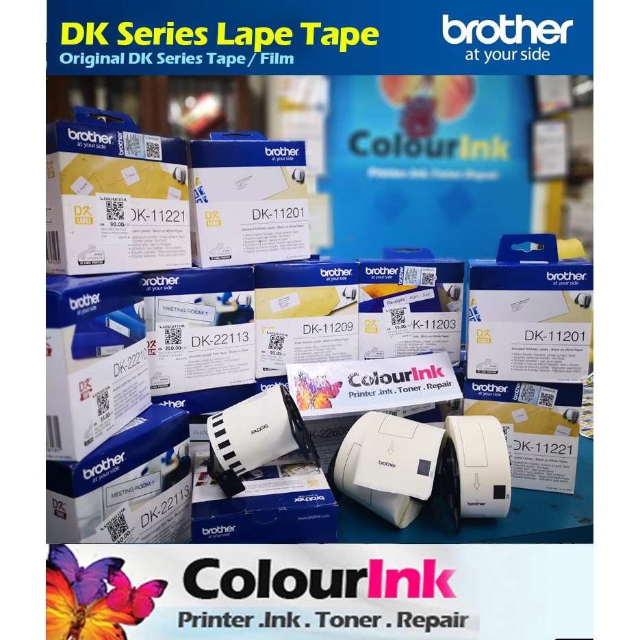 Brother DK-22212 Original Genuine Continuous Film Tape 62mm Black on White QL-700 QL-720 QL-800 QL-820NWB DK22212