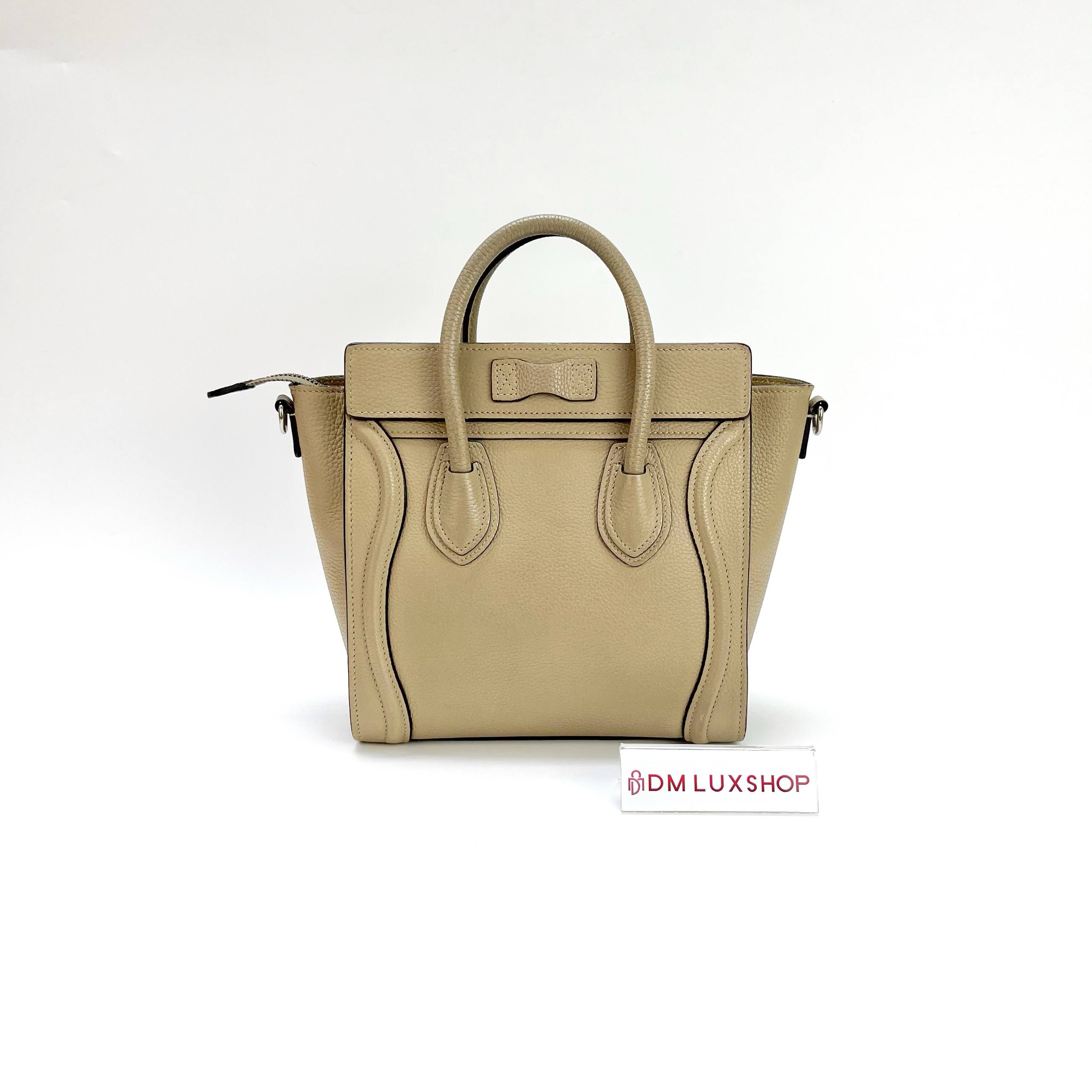 Celine Luggage Tote Nano Beige SHW