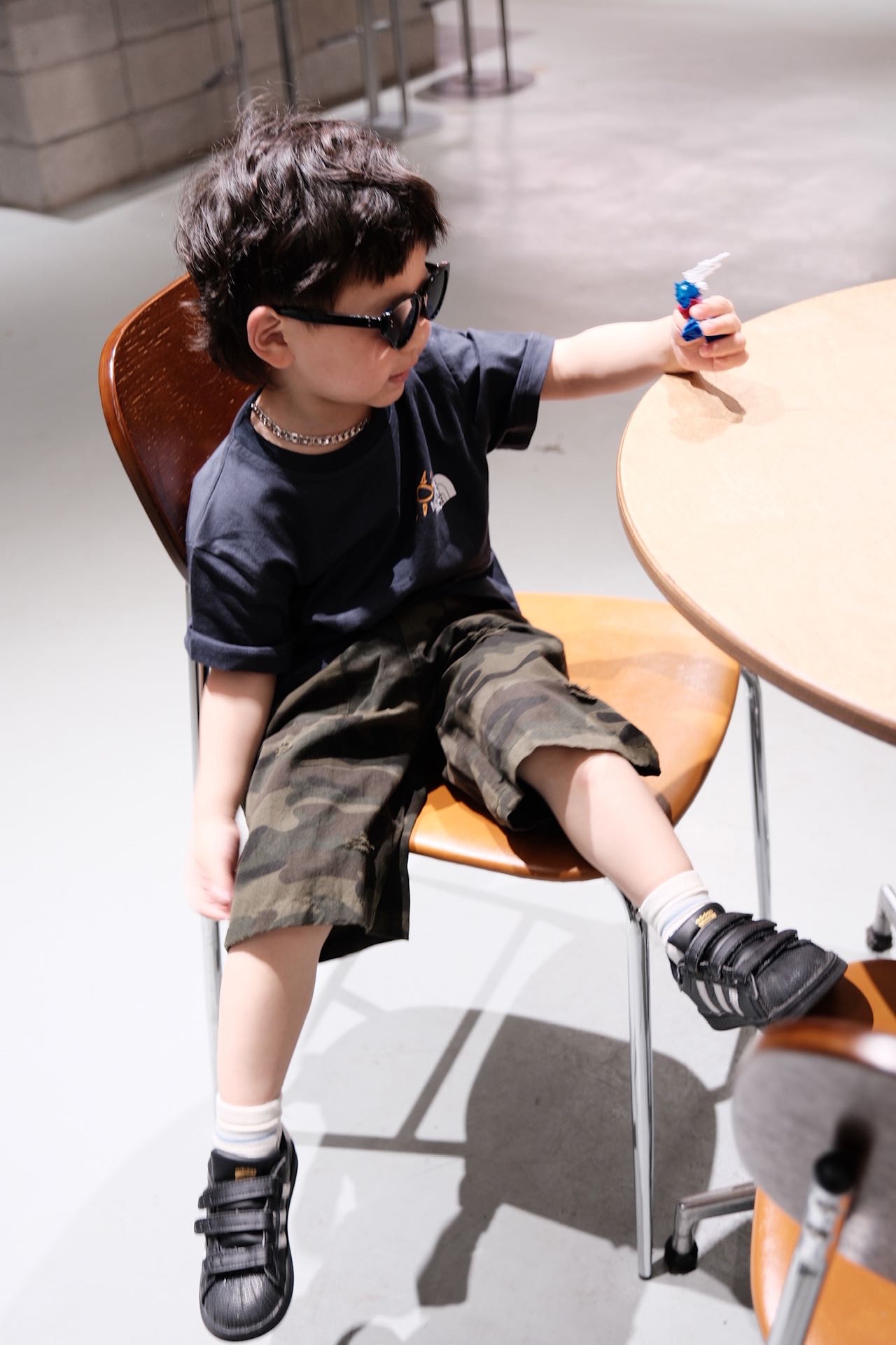 0642  親子❤️ TNF露營短袖+迷彩/牛仔褲