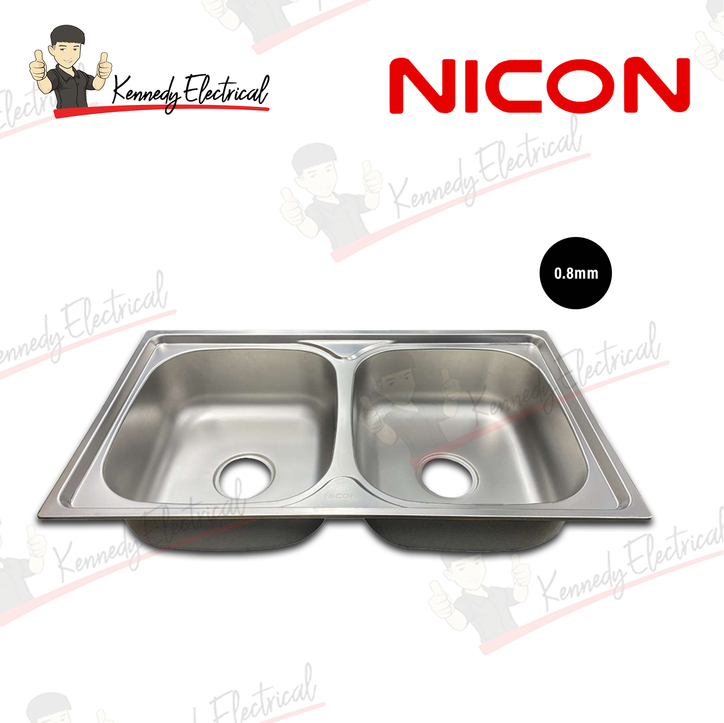 Nicon Smart M/Duty 2 Bowl Stainless Steel Kitchen Sink (8046#) W66-6MD