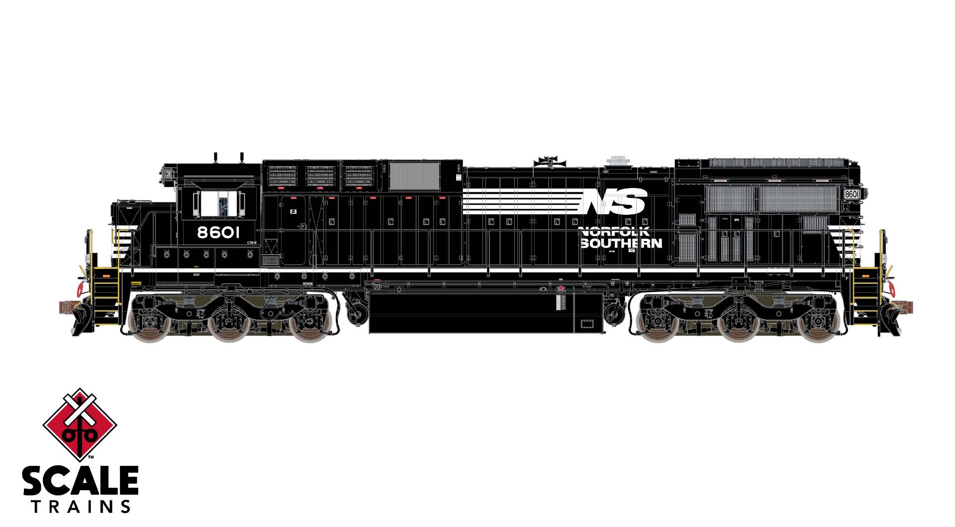 Scaletrains HO GE C39-8 Phase II, Norfolk Southern/Ditch Lights & DCC Sound