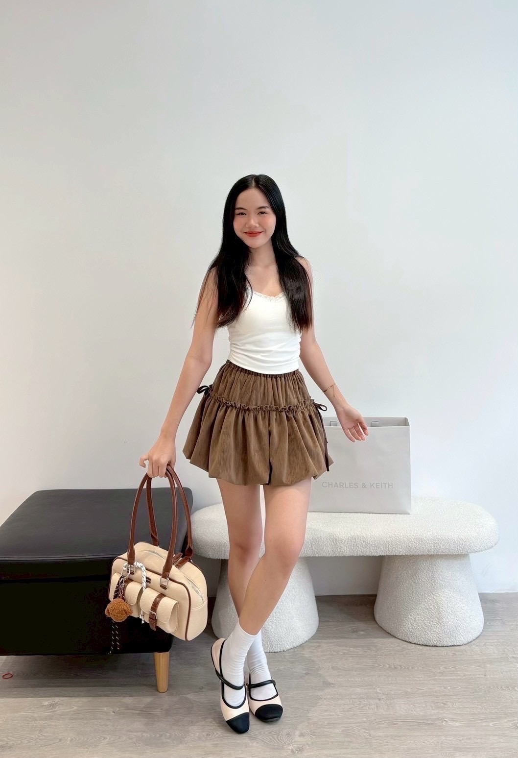 Bkk秋冬款 雙蝴蝶結綁帶蛋糕裙