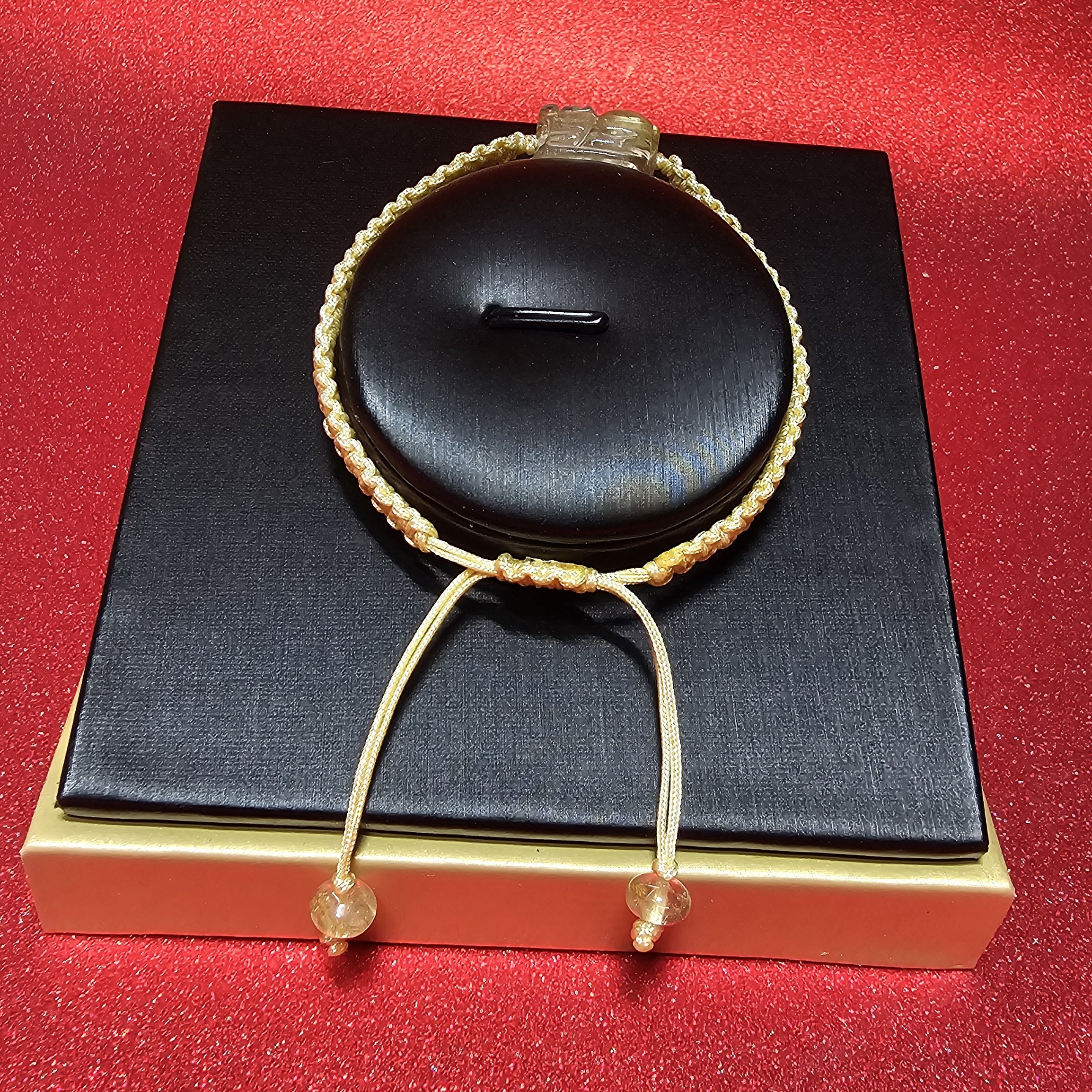 金髮晶貔貅織繩手鏈