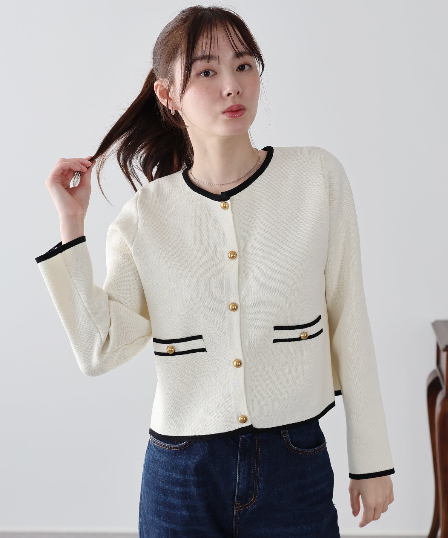 <JP> 小香風拼色Tweed Cardigan * 3色入 <預購>