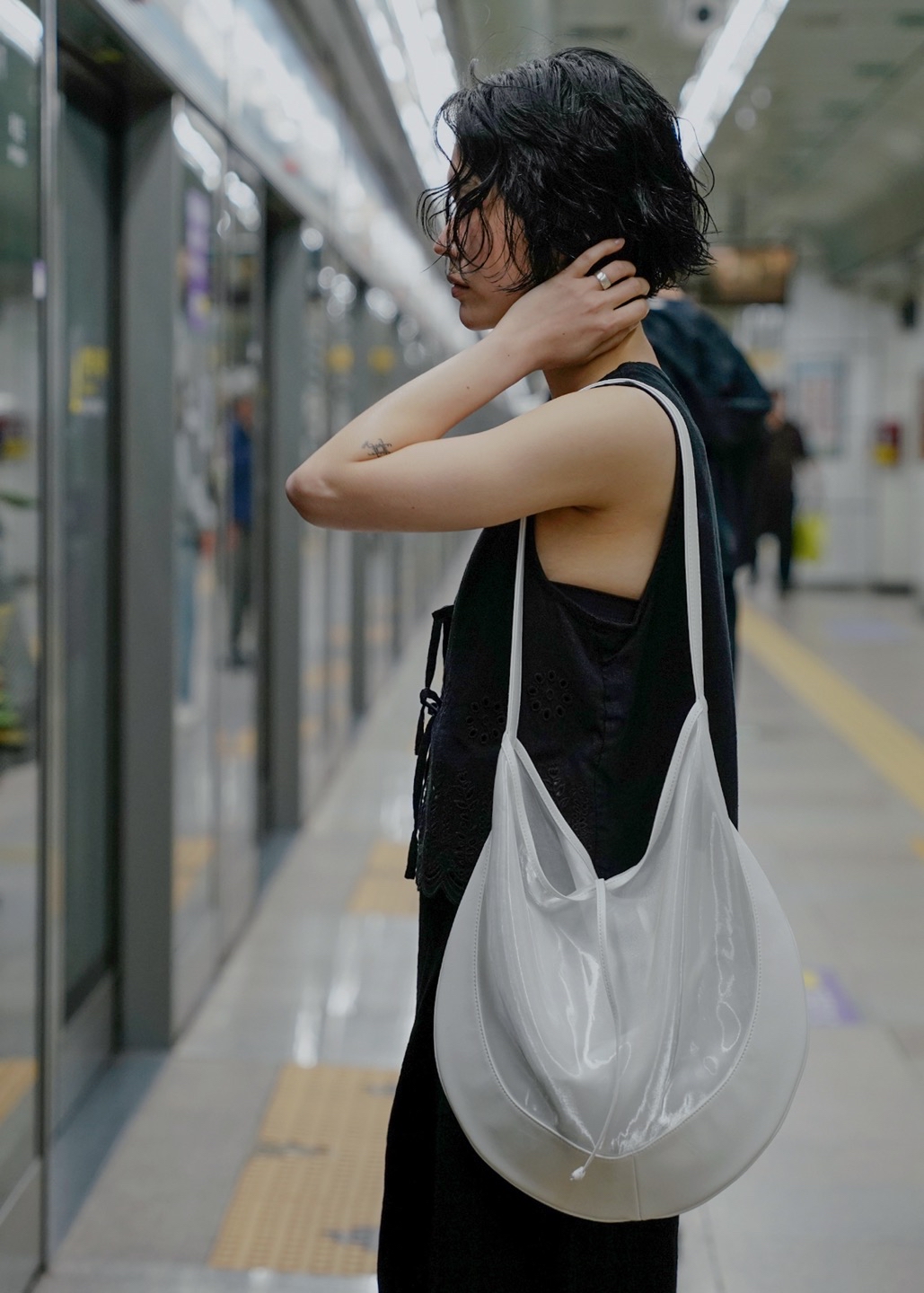🇰🇷韓國Kwani - Curvee Hobo Bag Organza White