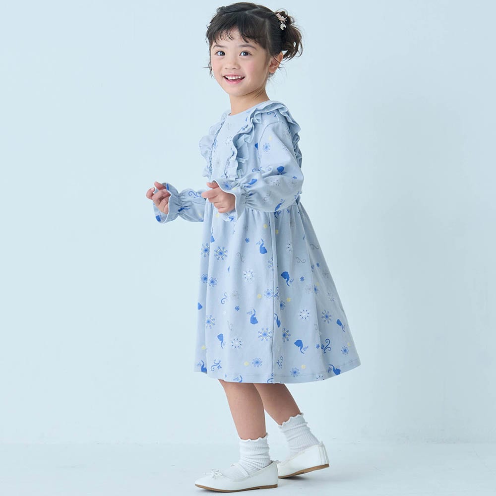 🆕【⭐訂購⭐】 🇯🇵日本直送🌀#Elsa / #Rapunzel 雙層荷葉邊 褶皺袖口 連身裙［2款選］🌀[ELBA-0070][260308]