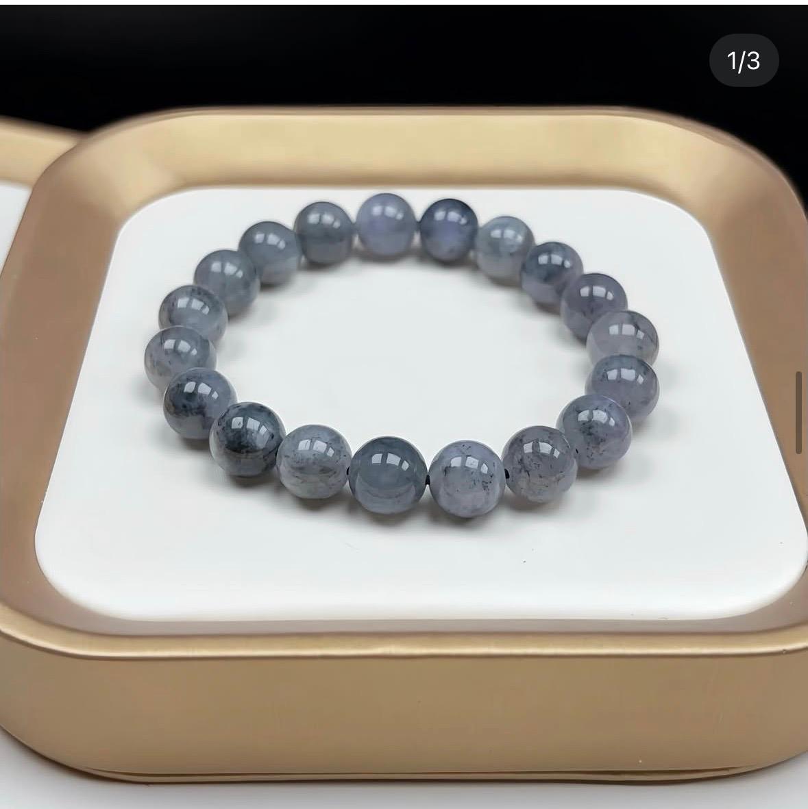 10.2mm 冰烏雞翡翠手串